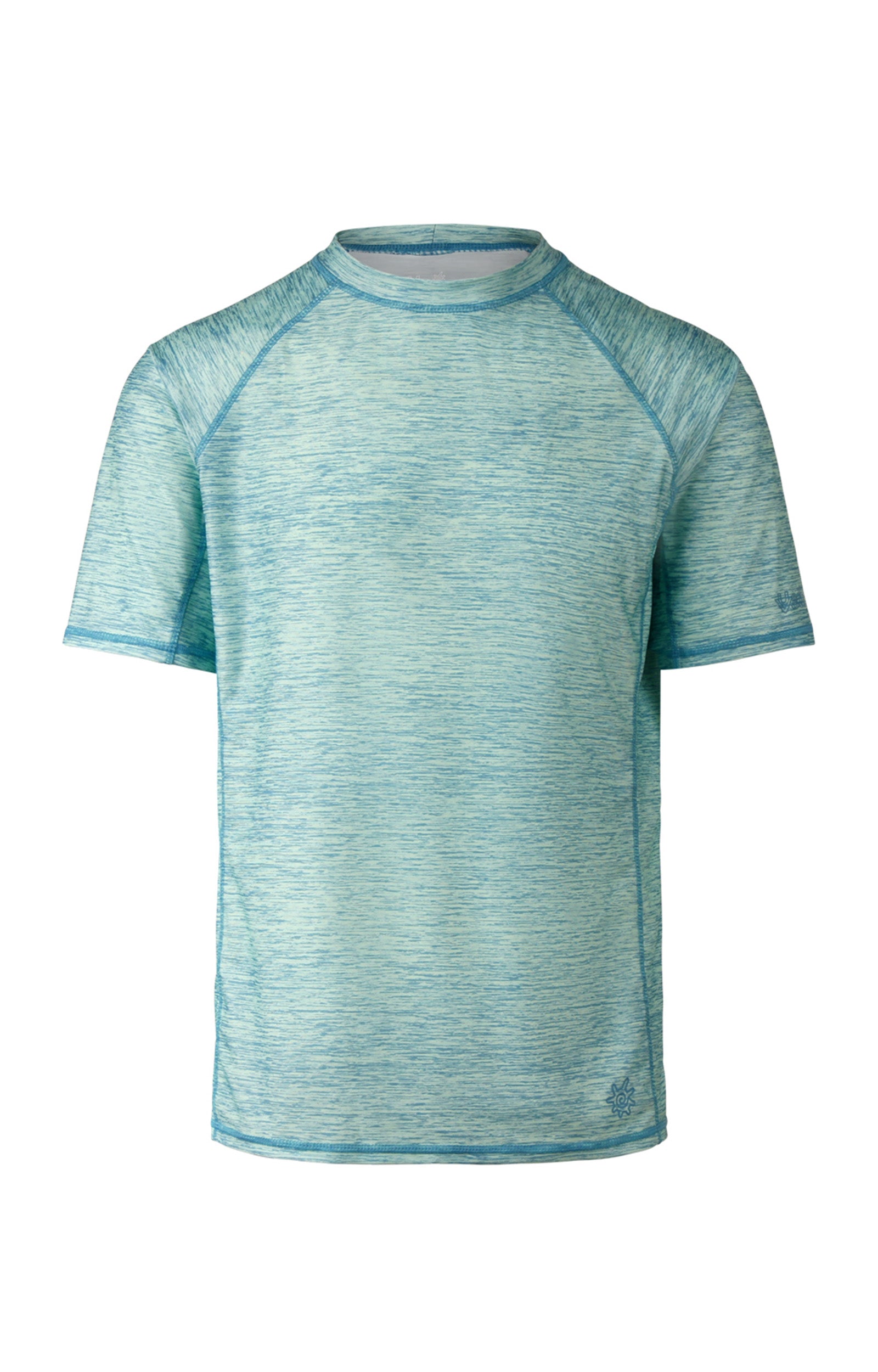 men's short sleeve swim shirt in lagoon jaspe|lagoon-jaspe