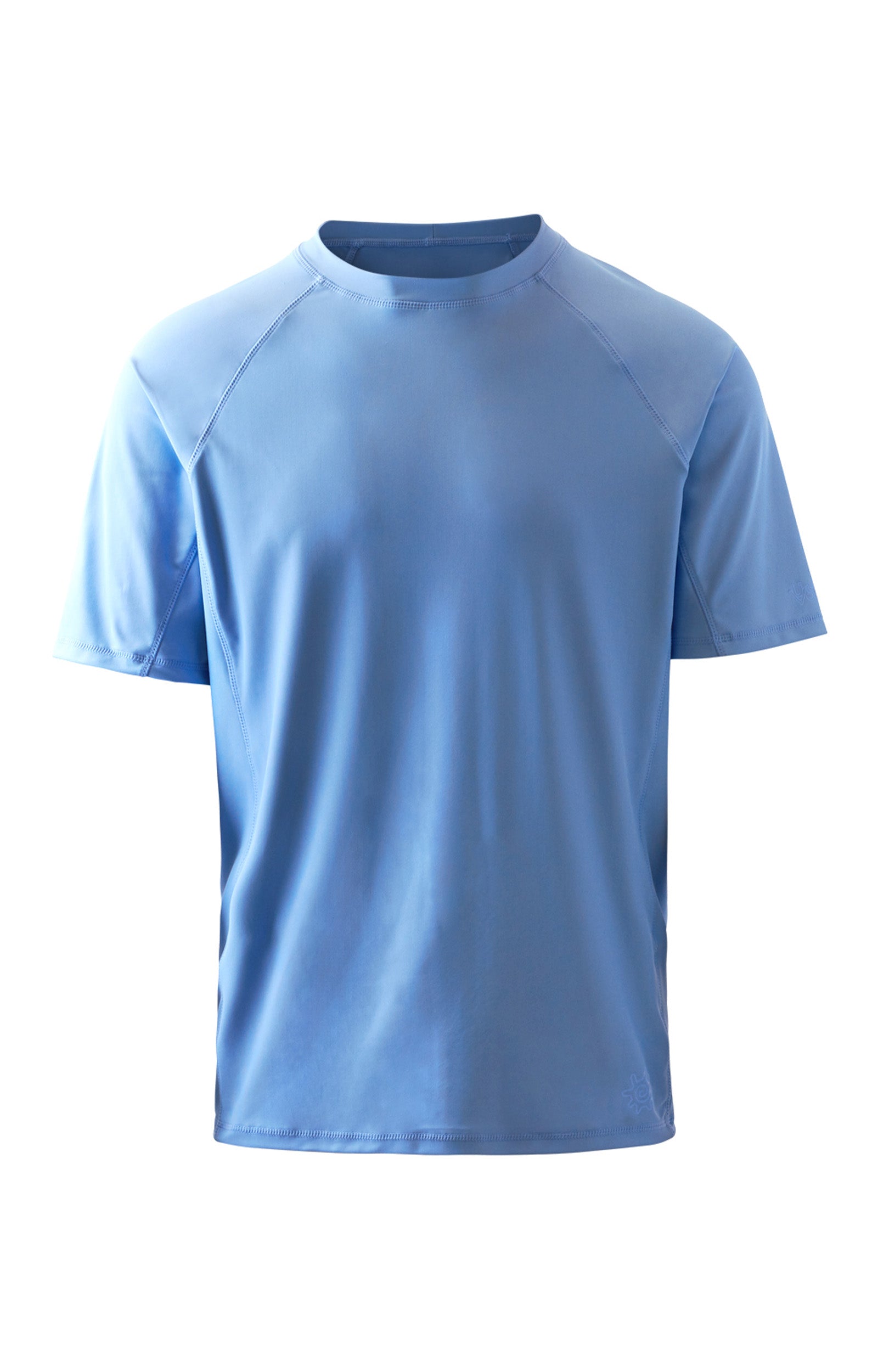 men's short sleeve swim shirt in light blue|light-blue