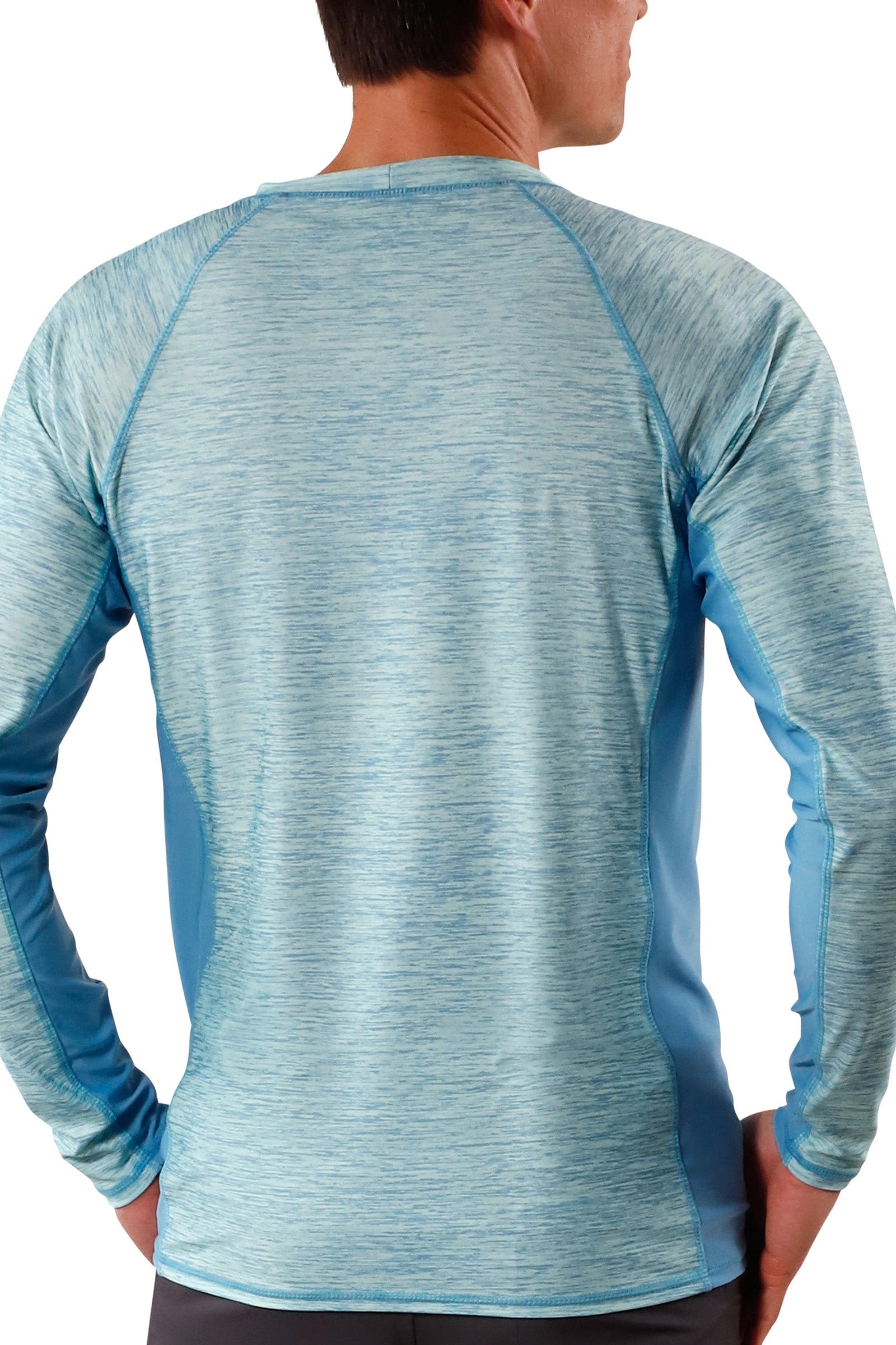 men's long sleeve crew swim shirt in lagoon jaspe|lagoon-jaspe-lagoon