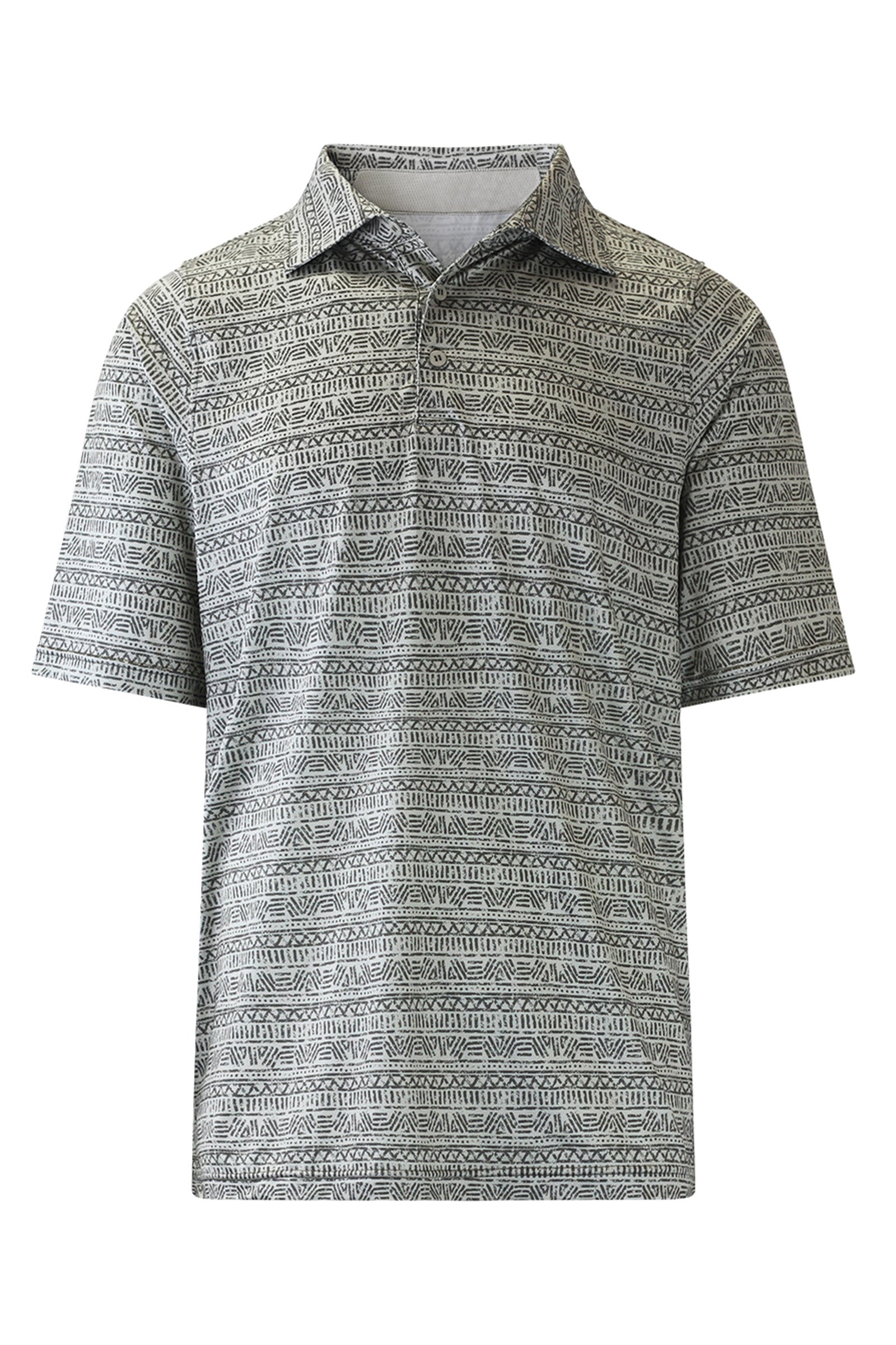 men's short sleeve polo in distressed aztec stripe
