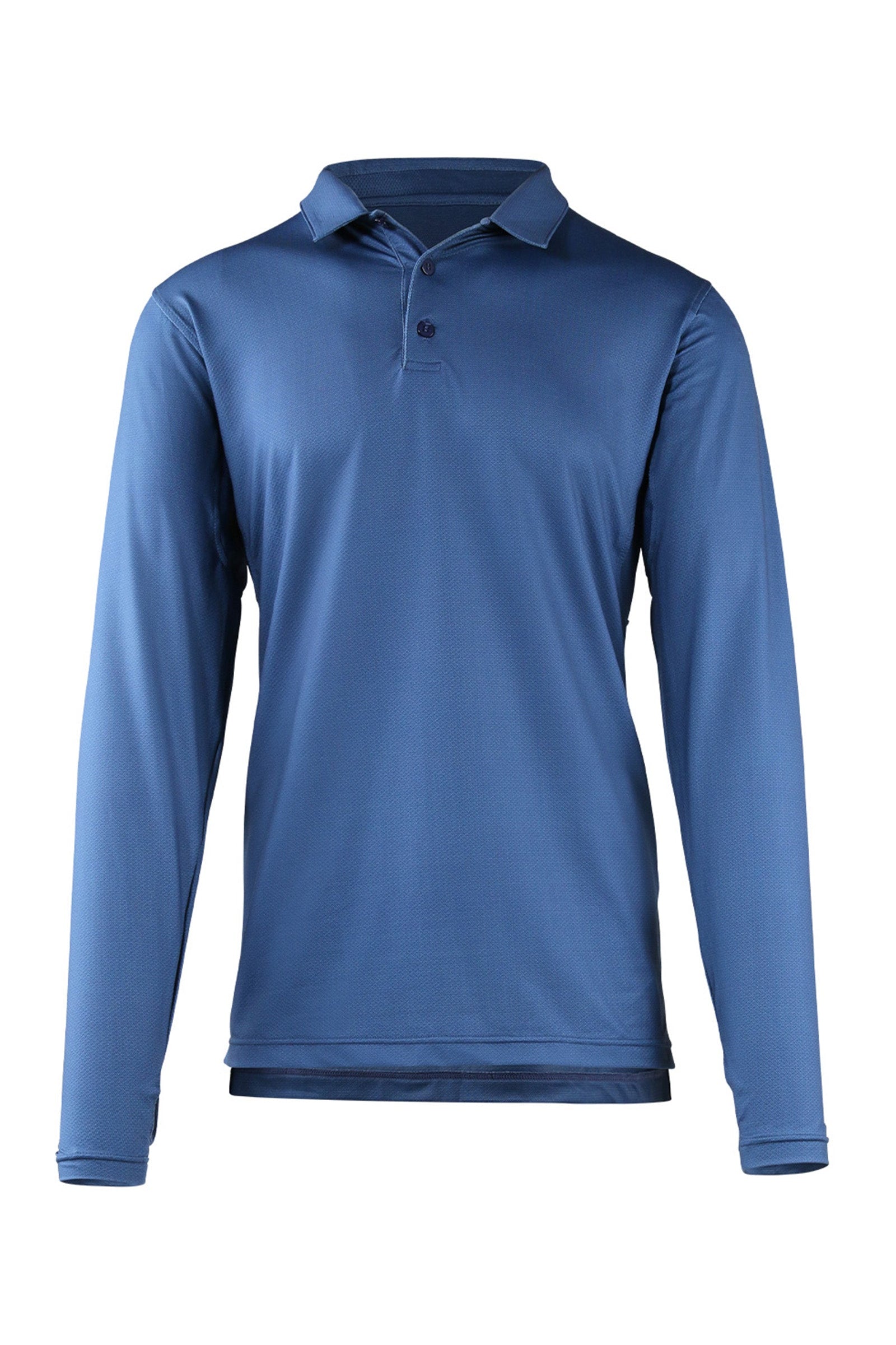 mens long sleeve performance polo shirt in blue links|blue-links