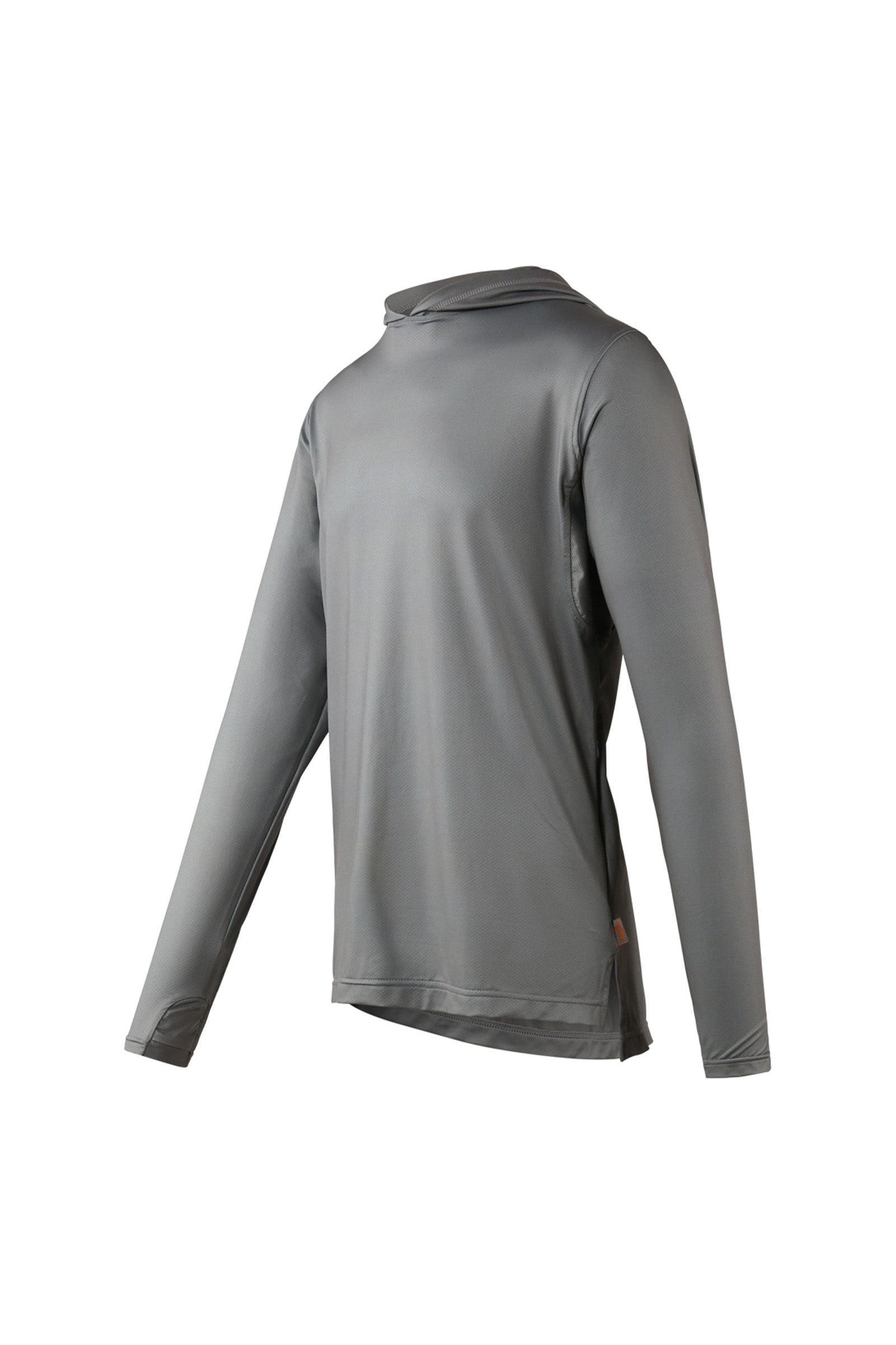 side view of mens workwear sun performance hoodie in grey|grey