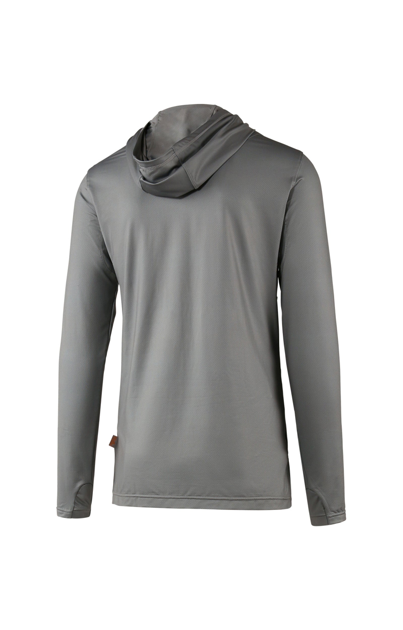 back view of mens workwear sun performance hoodie in grey|grey