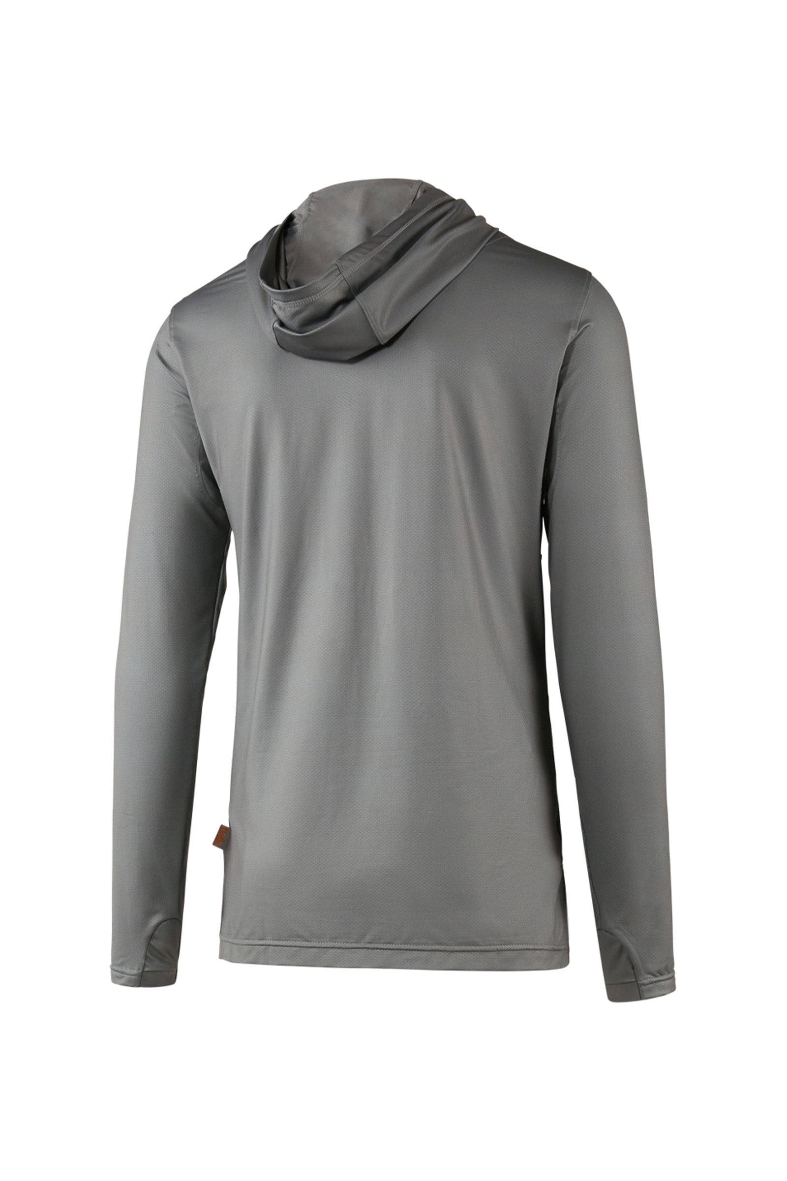 back view of mens workwear sun performance hoodie in grey|grey