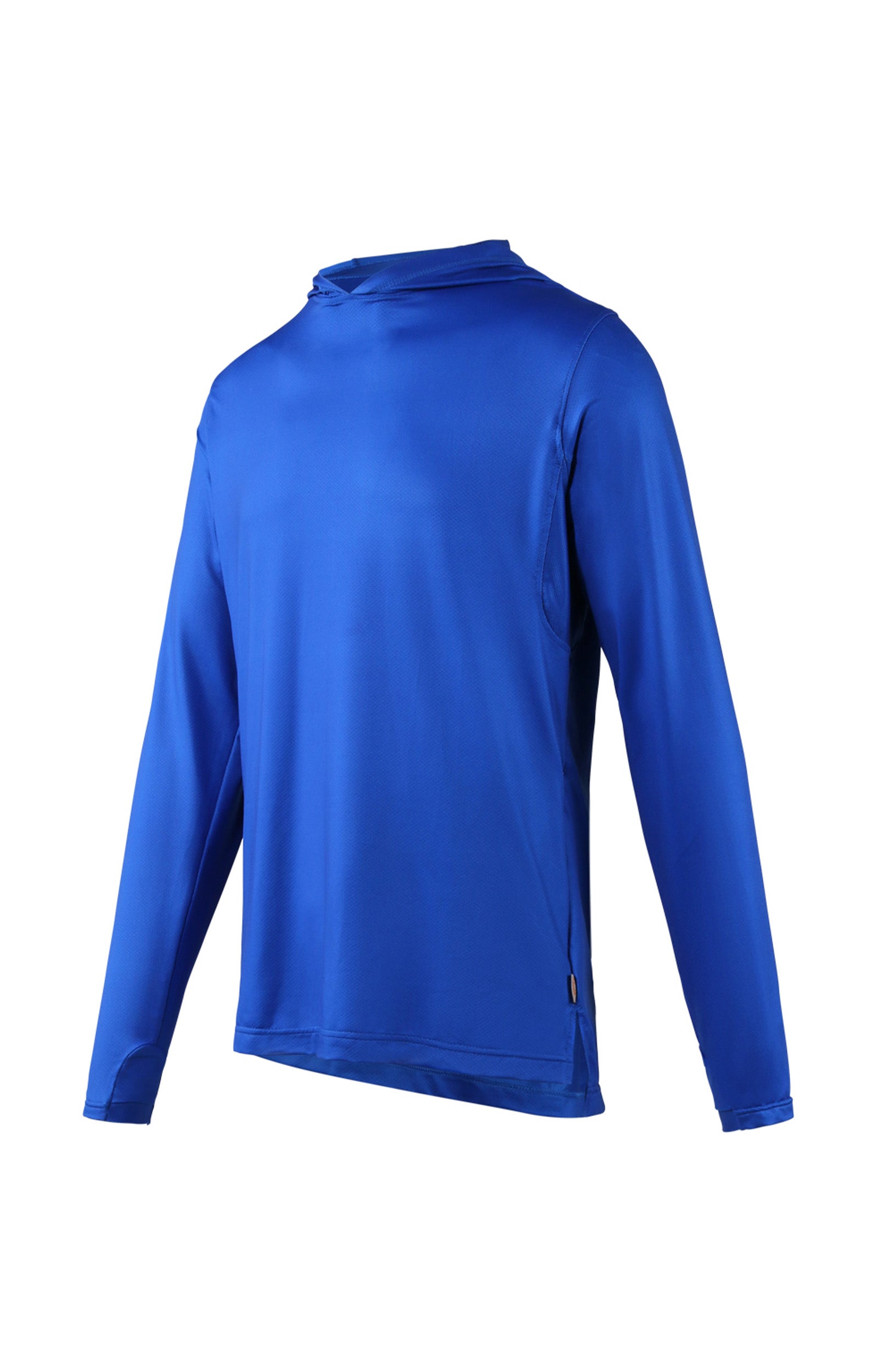 side view of mens workwear sun performance hoodie in deep sea|deep-sea