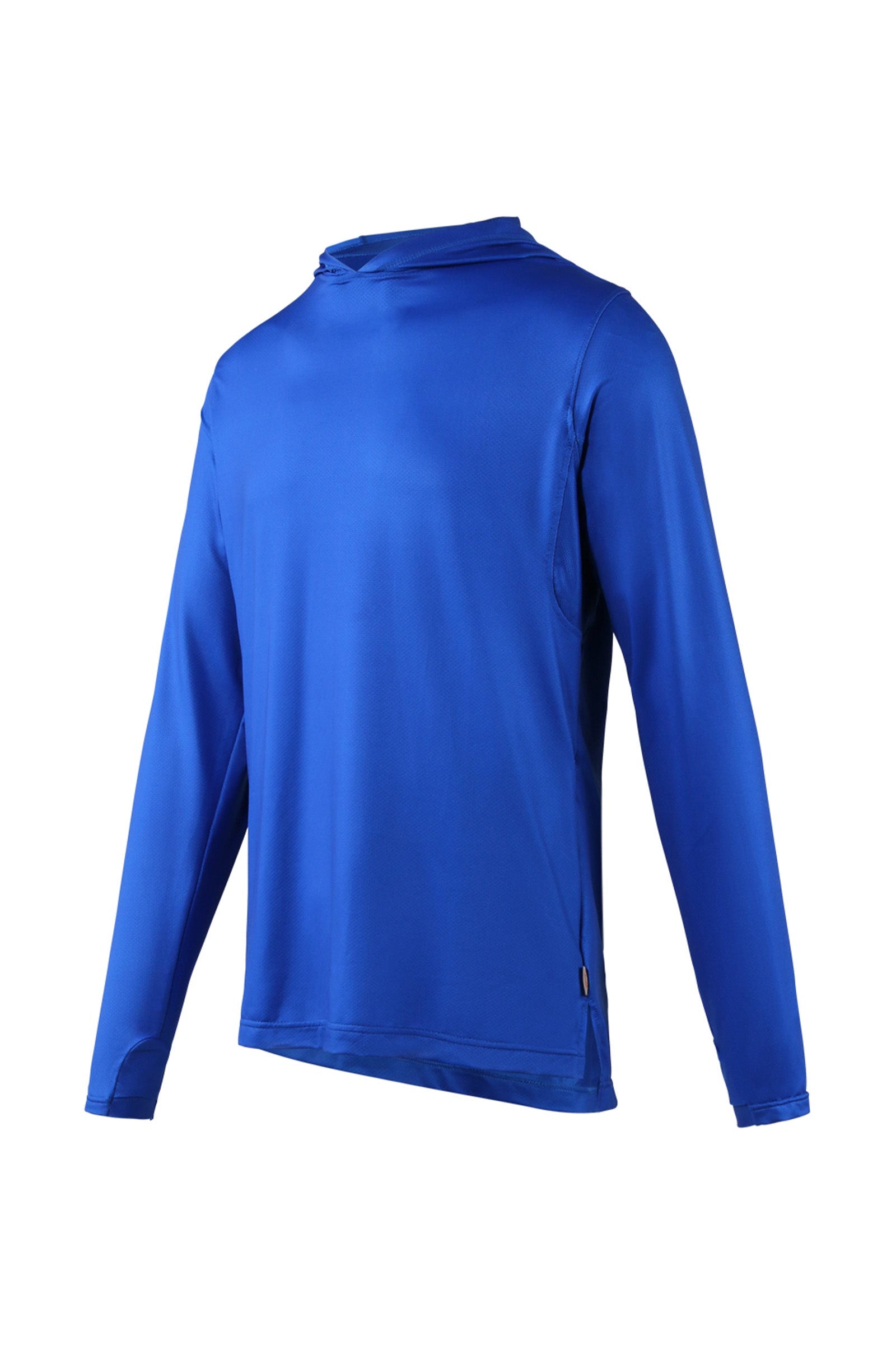 side view of mens workwear sun performance hoodie in deep sea|deep-sea