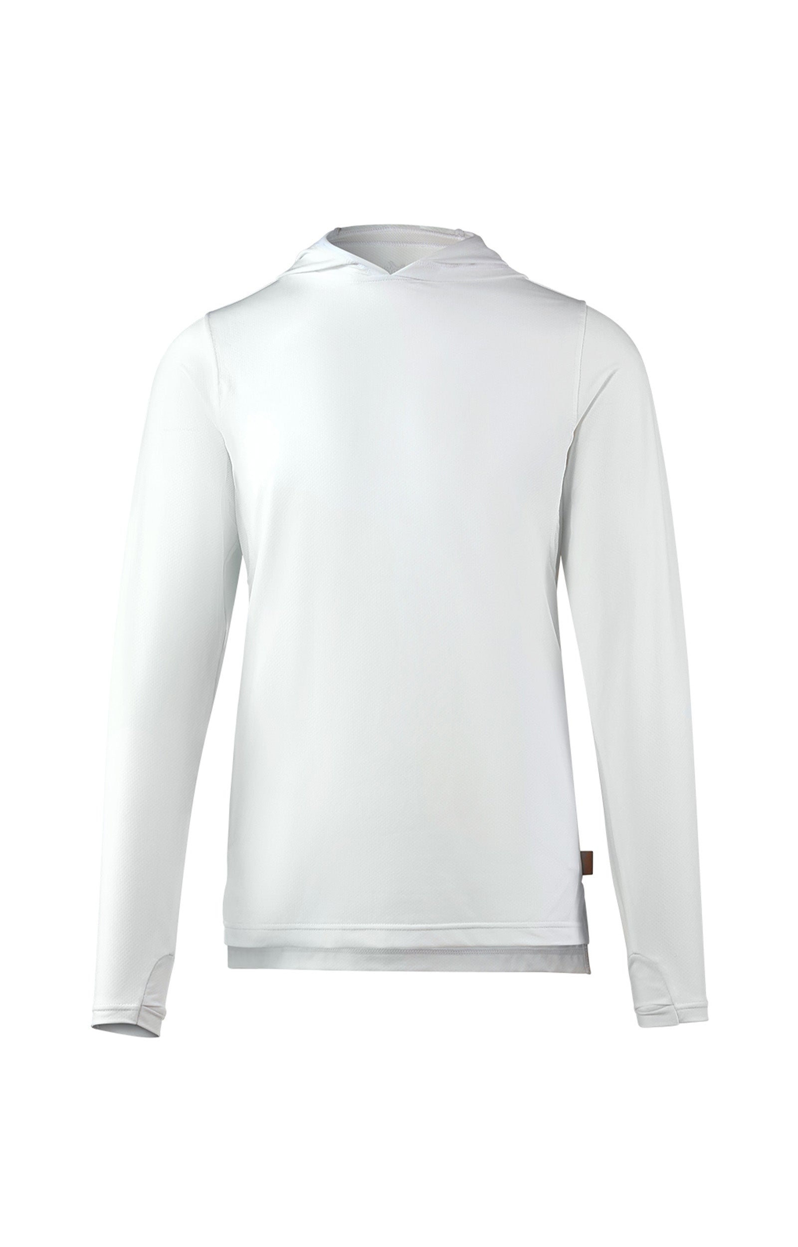 mens performance sun hoodie in white|white