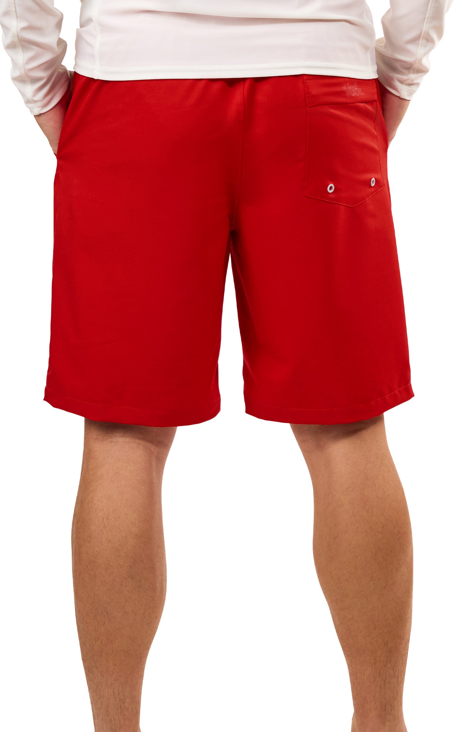 back view of mens classic trunks|dark-red