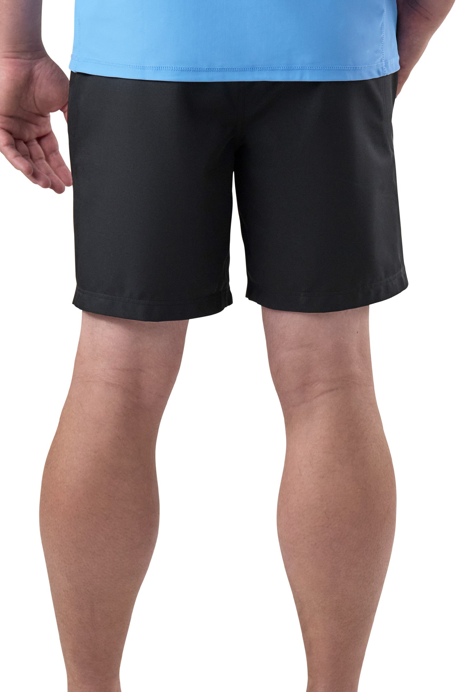back view of mens adventure shorts|black