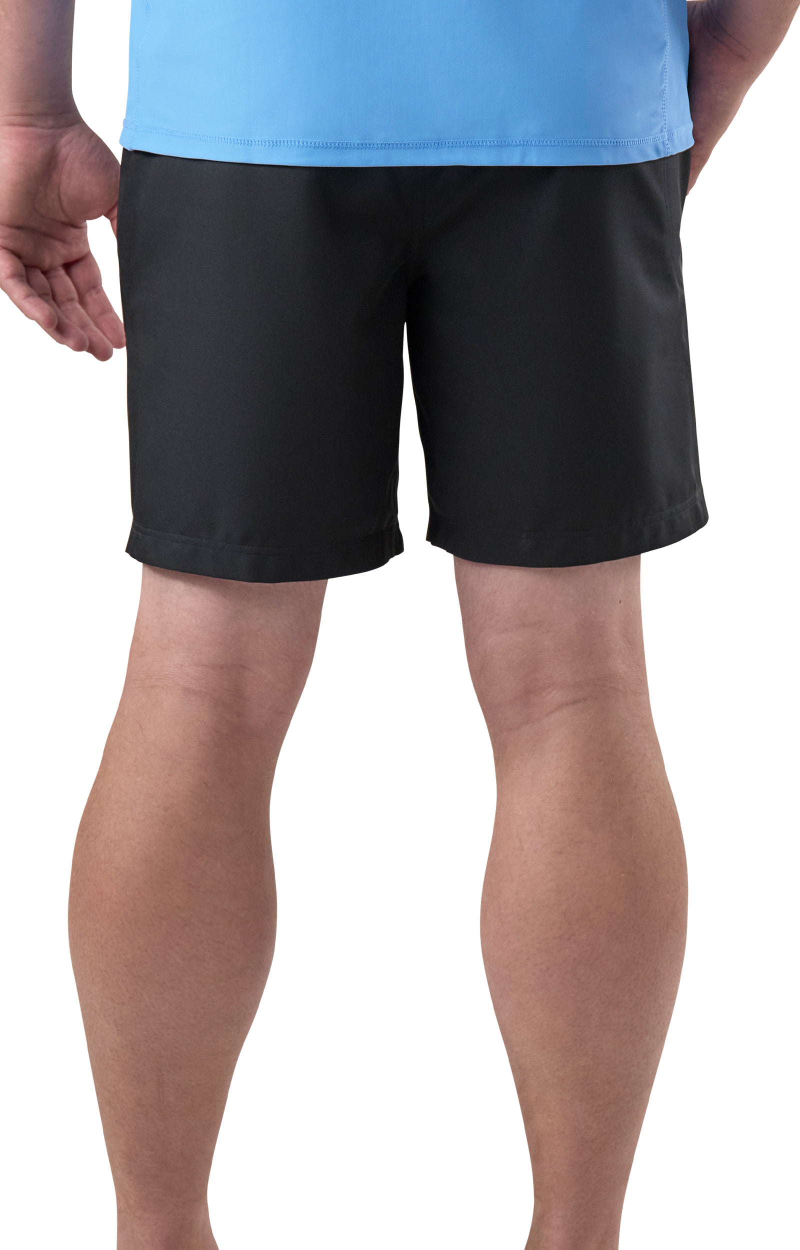 back view of mens adventure shorts|black