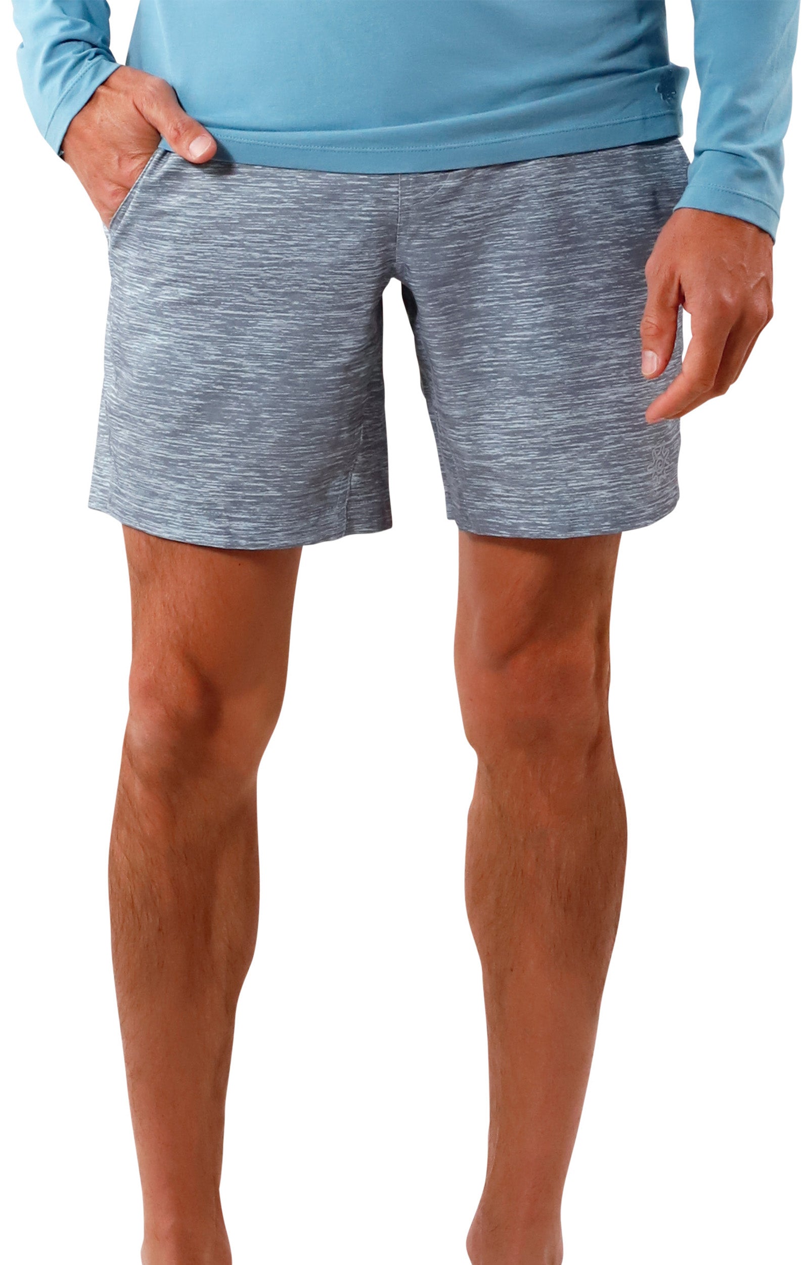 men's swim shorts with built in liner in dusty blue jaspe|dusty-blue-jaspe