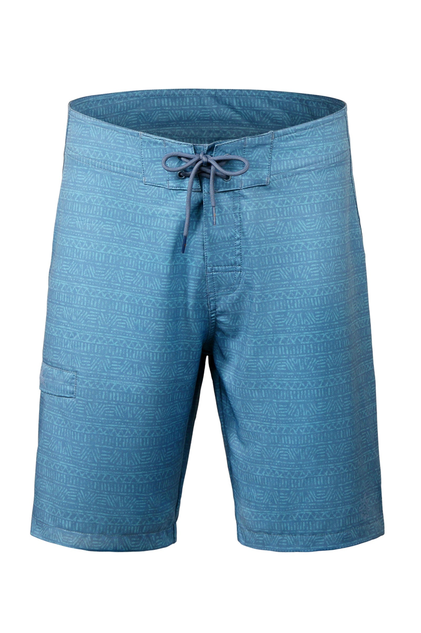 UV Skinz Mens 9In Board Shorts Front View in Baltic Aztec Stripe|baltic-aztec-stripe