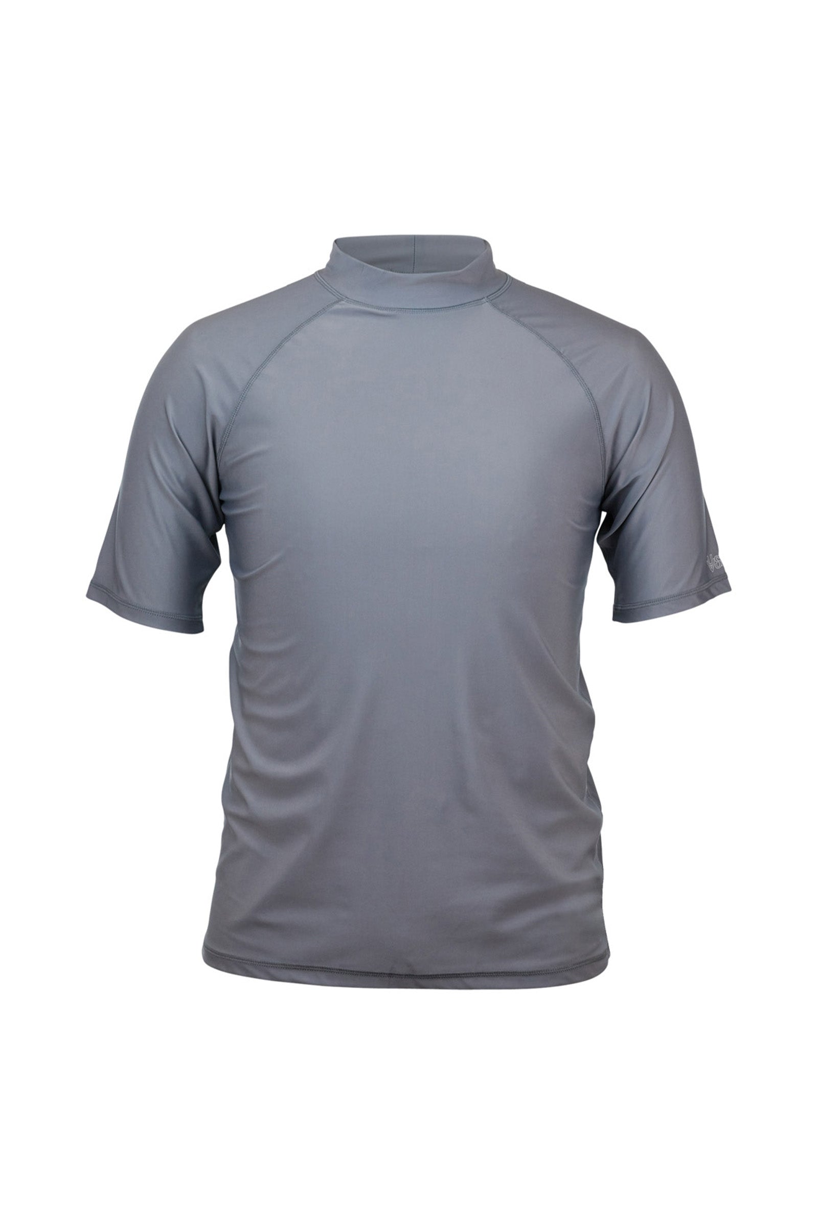 men's short sleeve swim shirt in steel grey