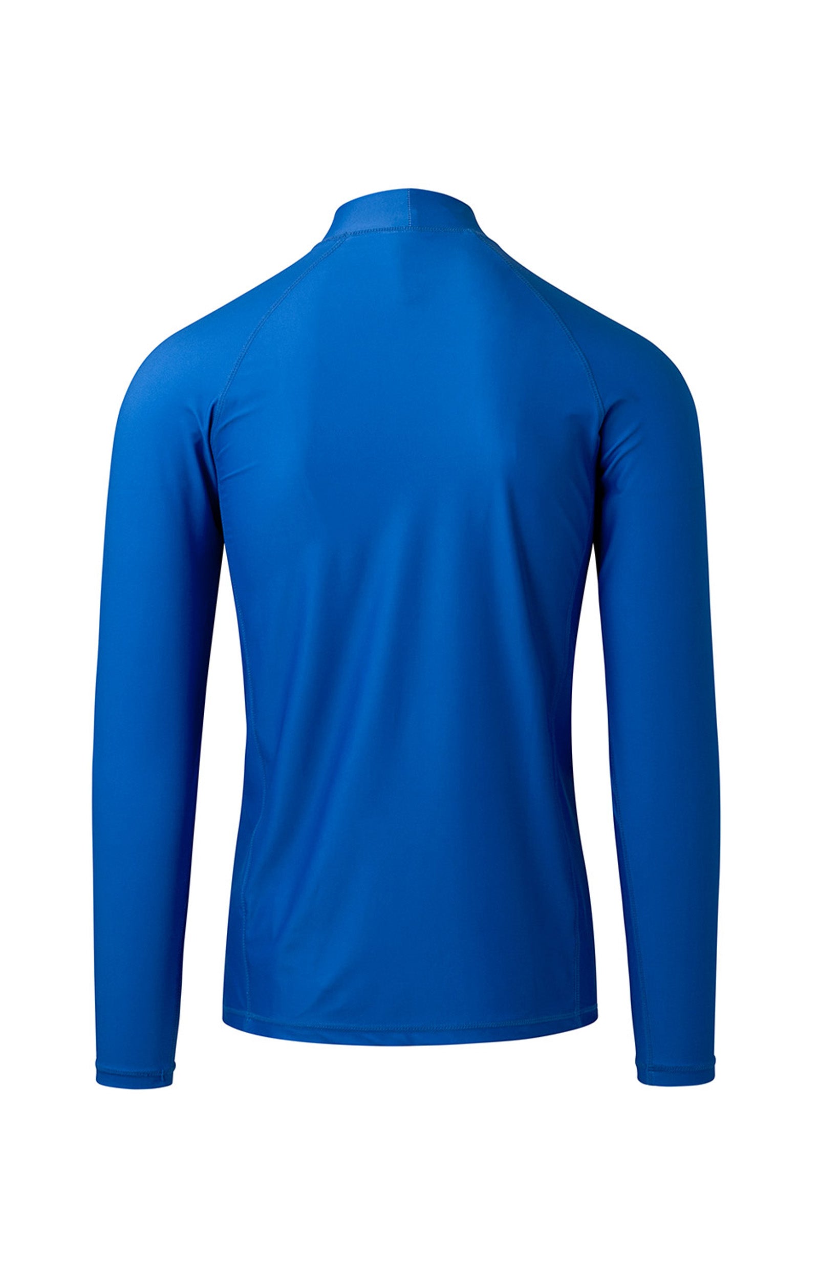back of the men's long sleeve active swim shirt in deep sea|deep-sea