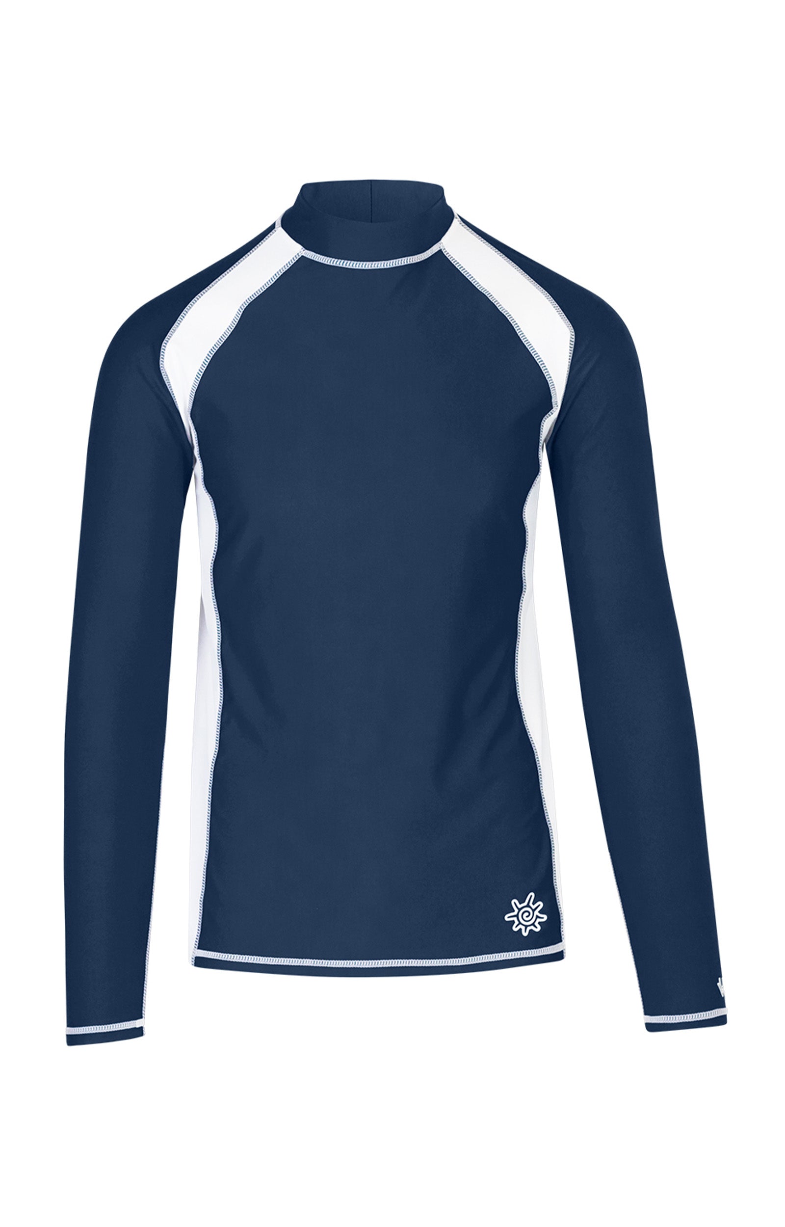 men's long sleeve active swim shirt in midnight white|midnight-white