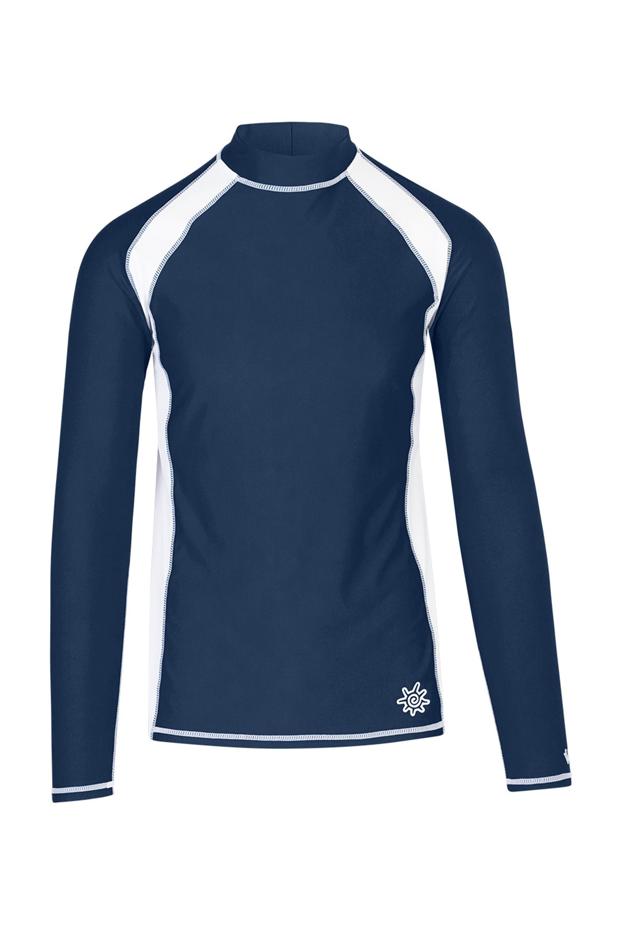 men's long sleeve active swim shirt in midnight white|midnight-white