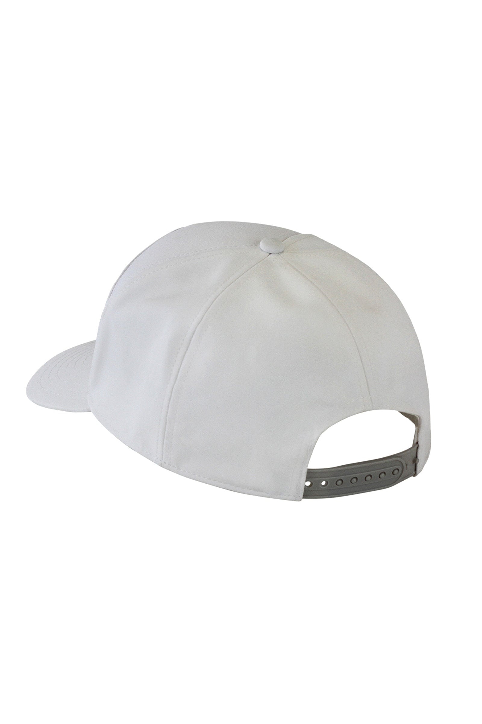 back of the men's snapback hat in white|white
