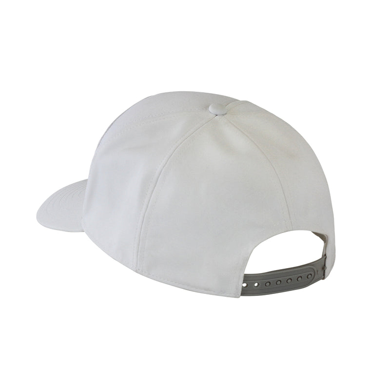 back of the men's snapback hat in white|white