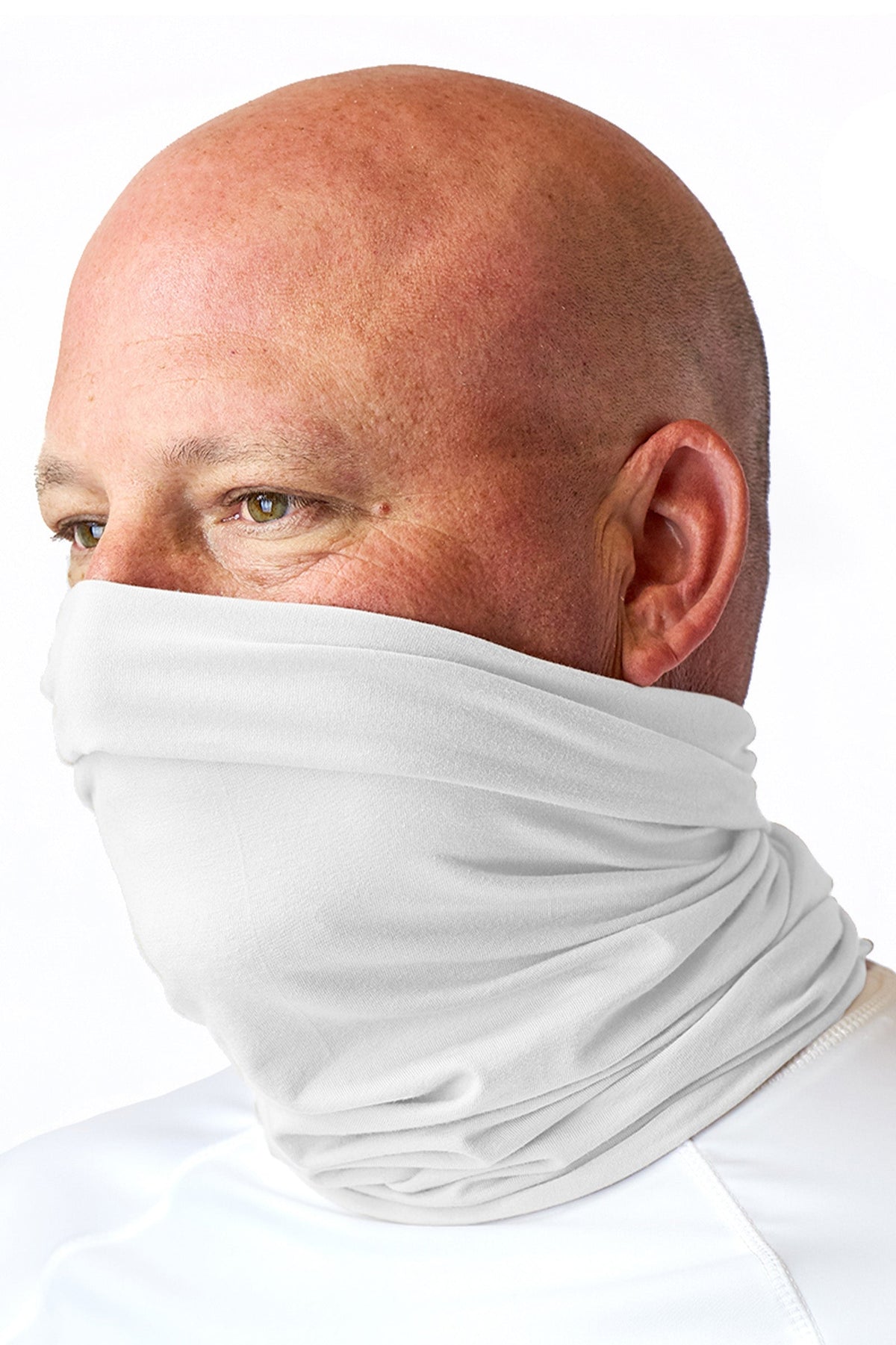 Bamboo UV Neck and Face Covering in White|white