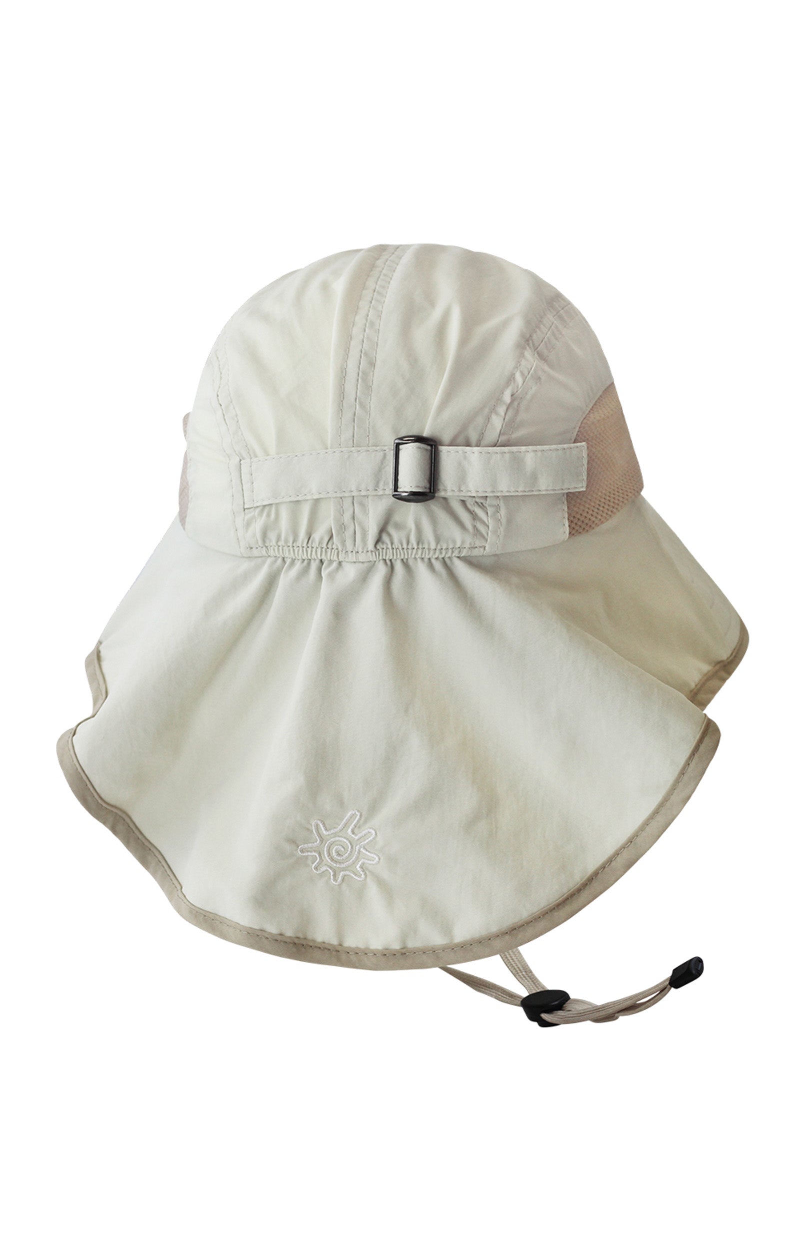 back of the wide brim sun shade hat in cream tan|cream-tan