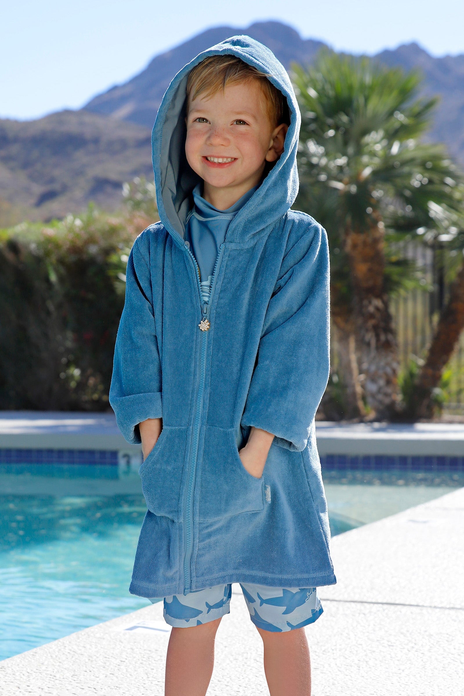 Kid's Hooded Terry Beach Cover-Up