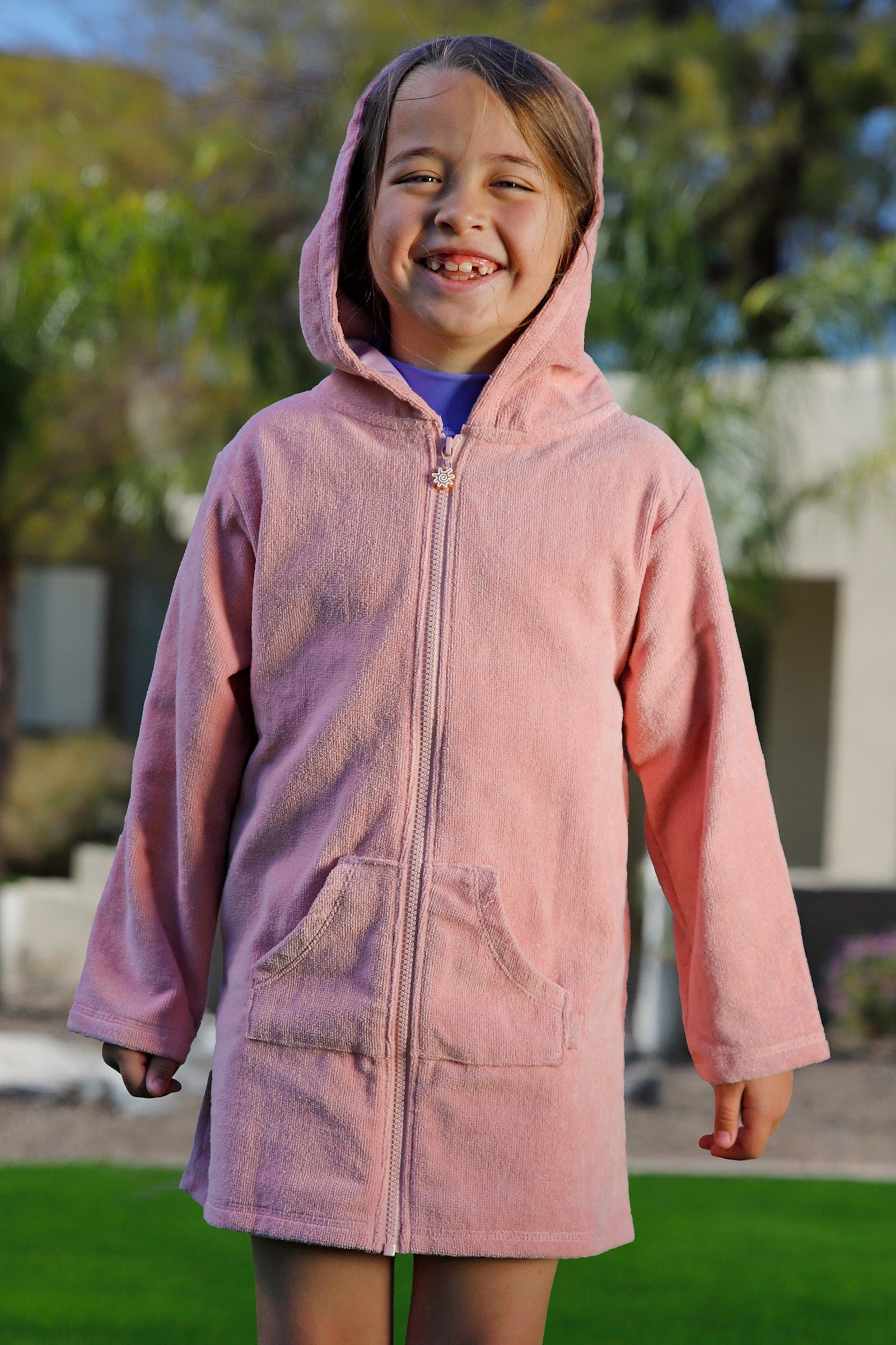 Kid's Hooded Terry Beach Cover-Up