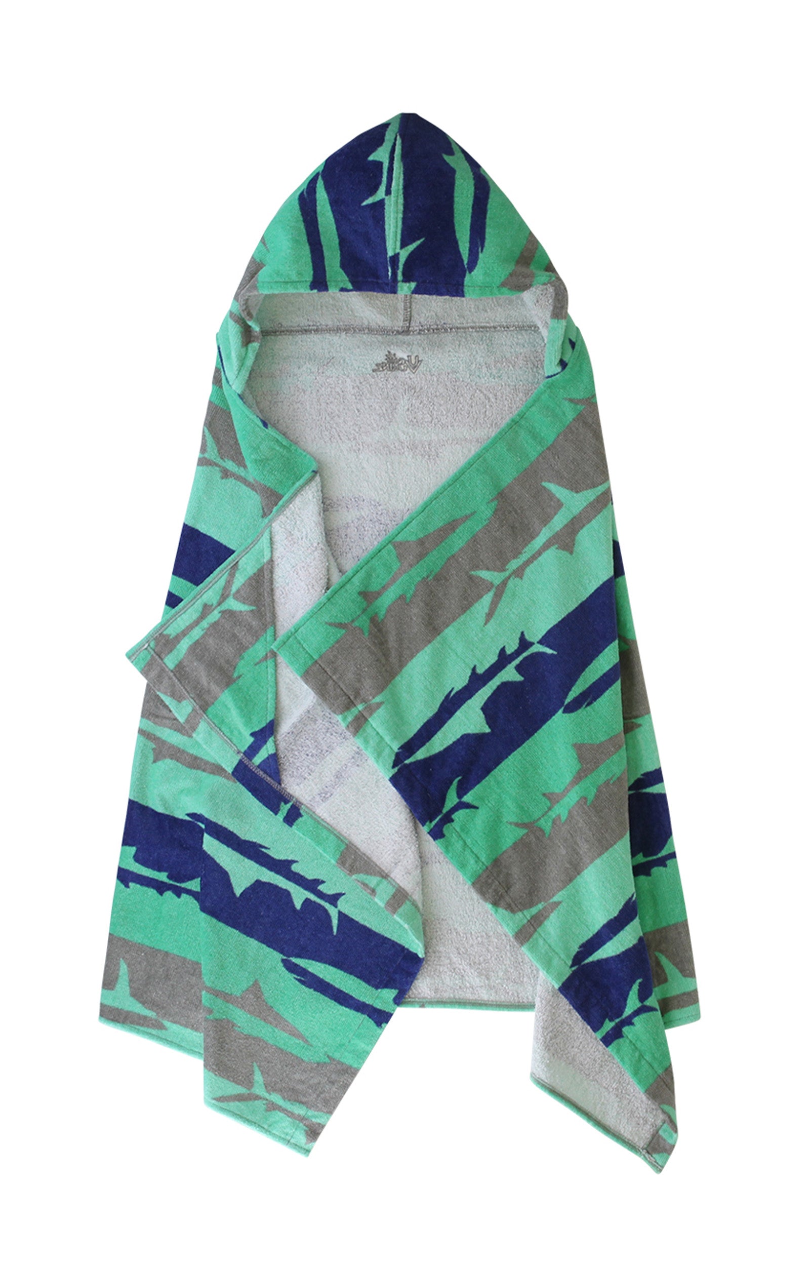 kid's hooded beach towel in shark shiver|shark-shiver