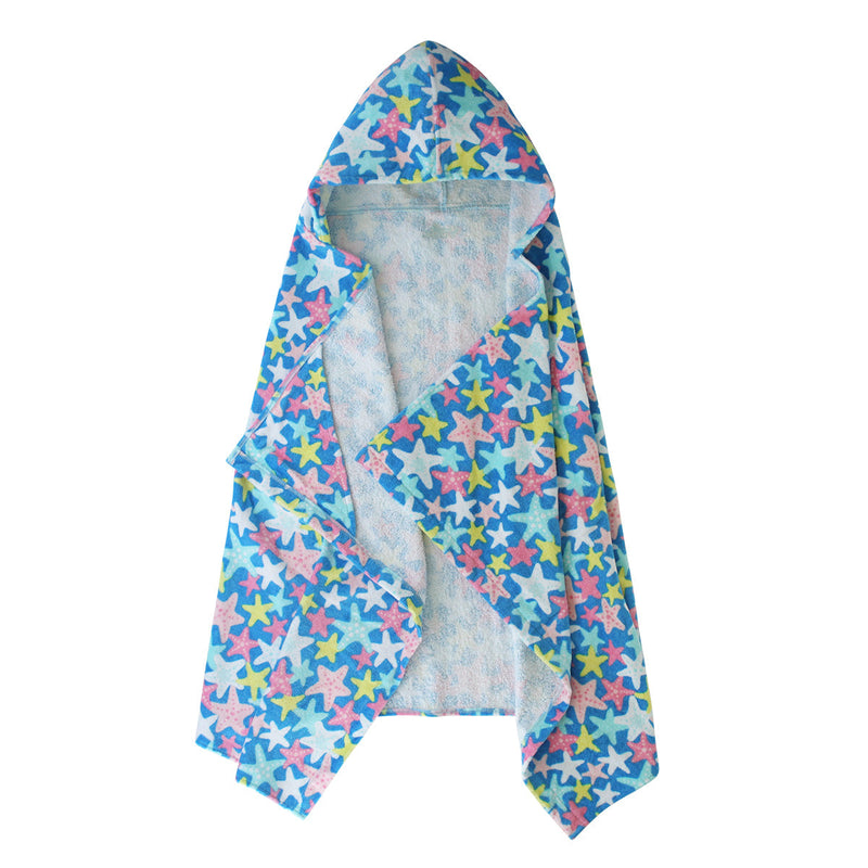 kid's hooded beach towel in starfish party|starfish-party