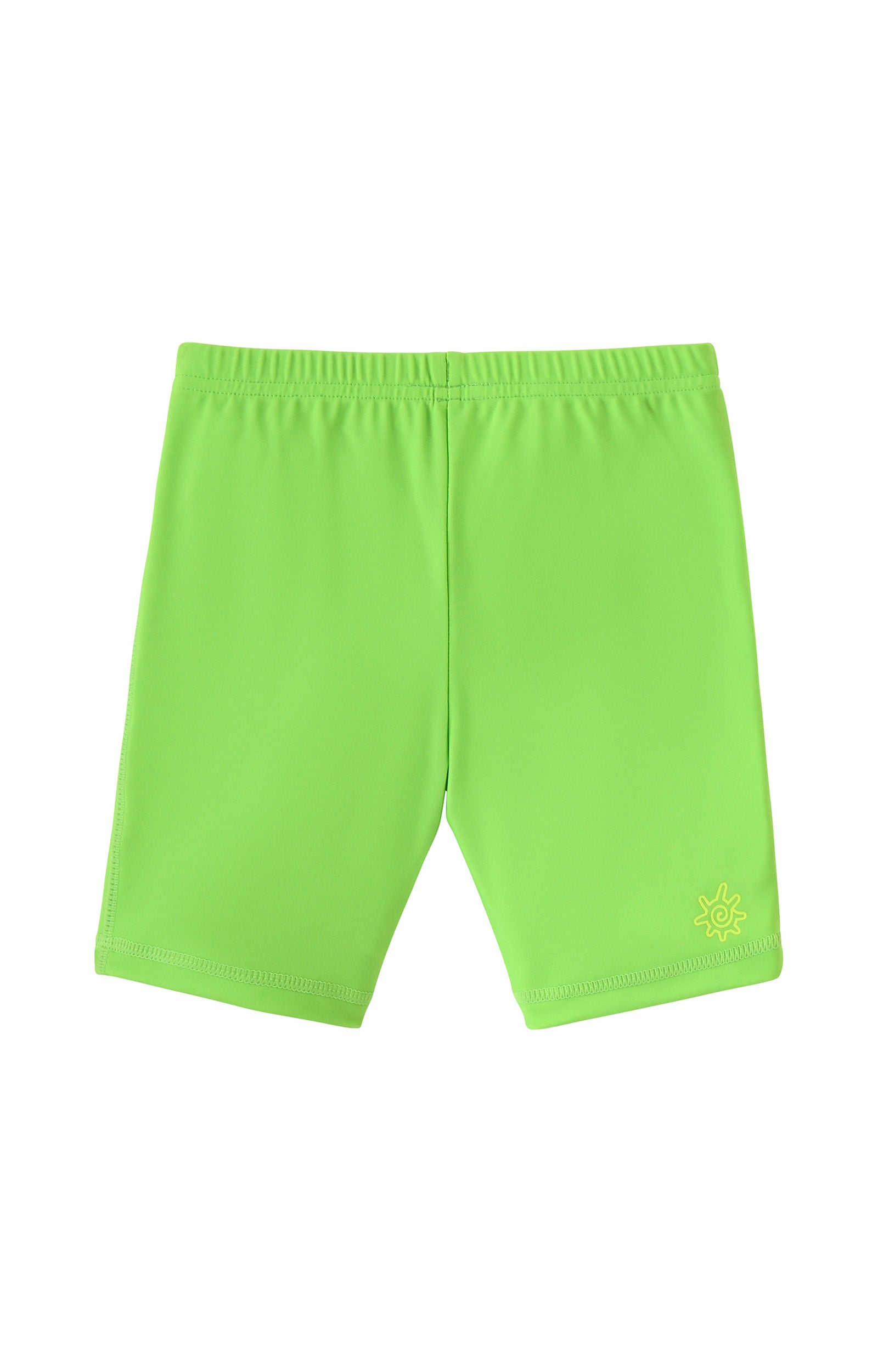 back view of kids neon swim and play jammerz|neon-green