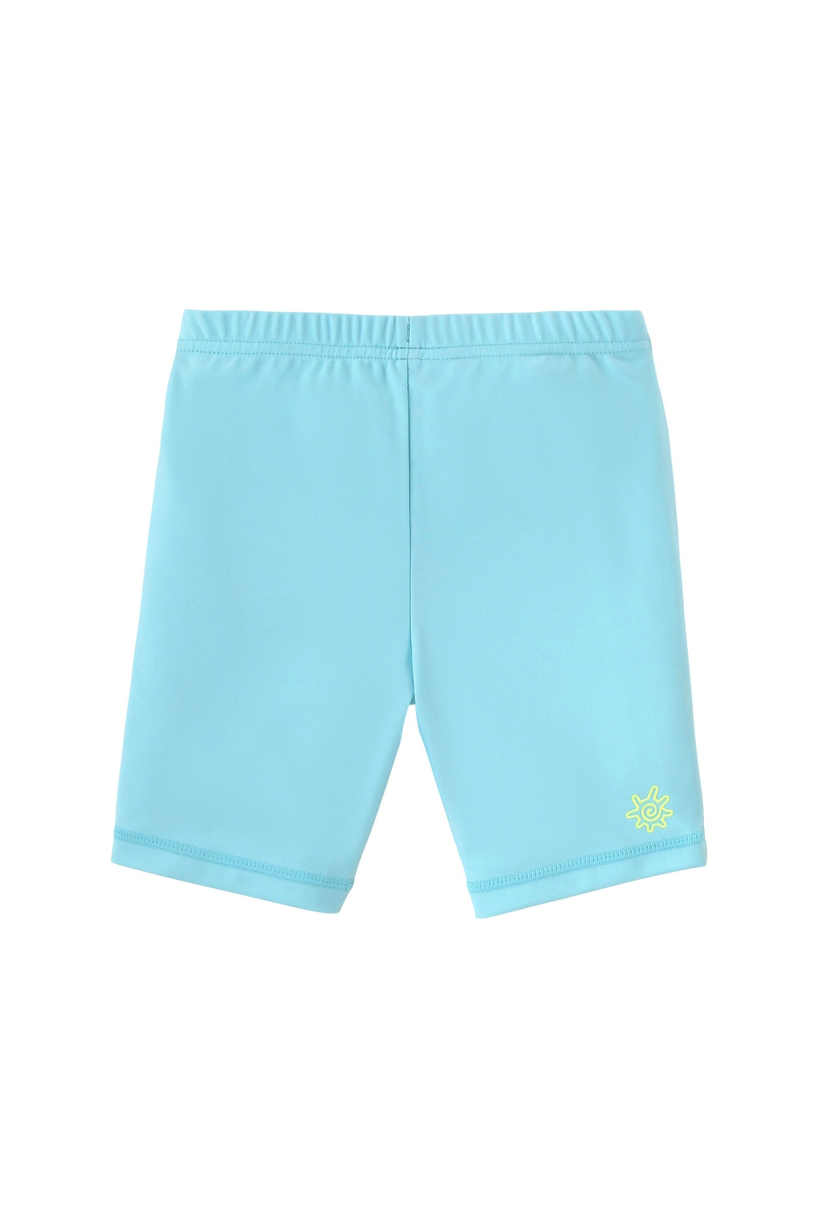 back view of kids neon swim and play jammerz|neon-sky