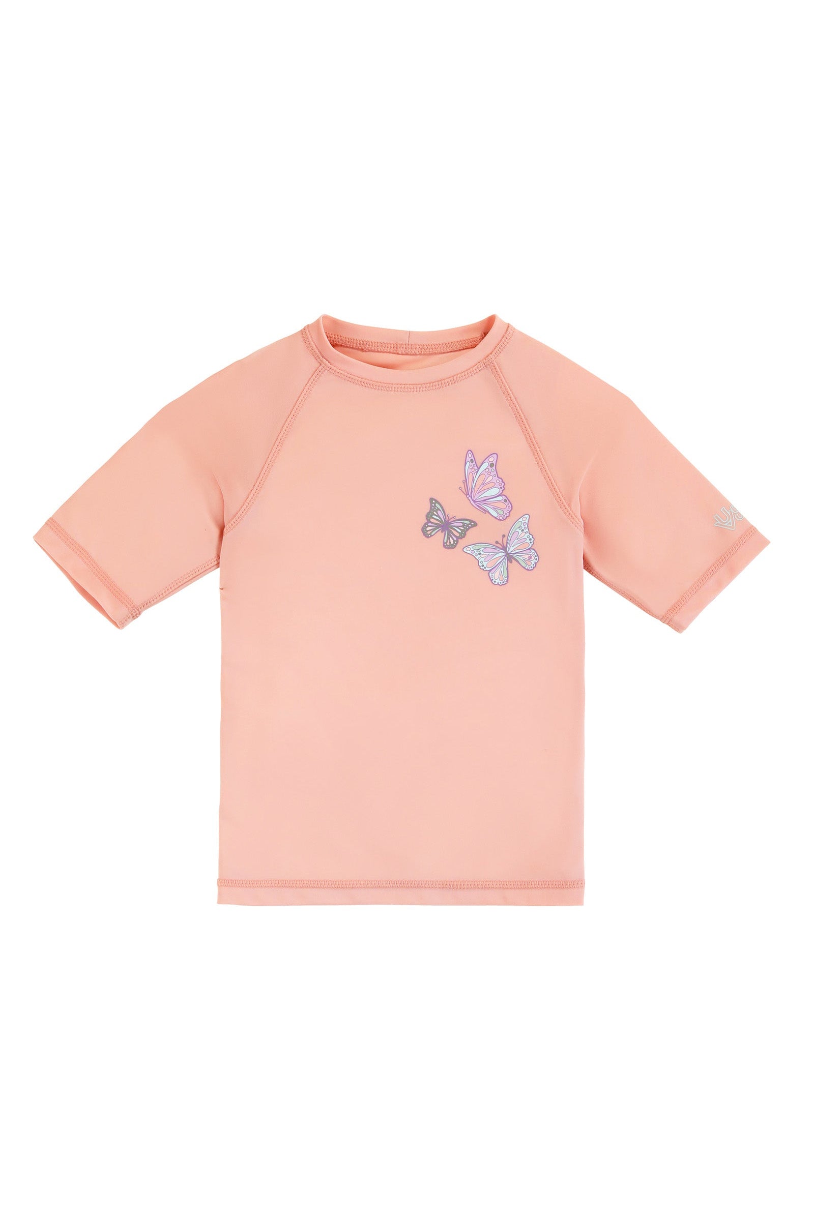 kids short sleeve crew sunny swim shirt in butterfly besties|butterfly-besties
