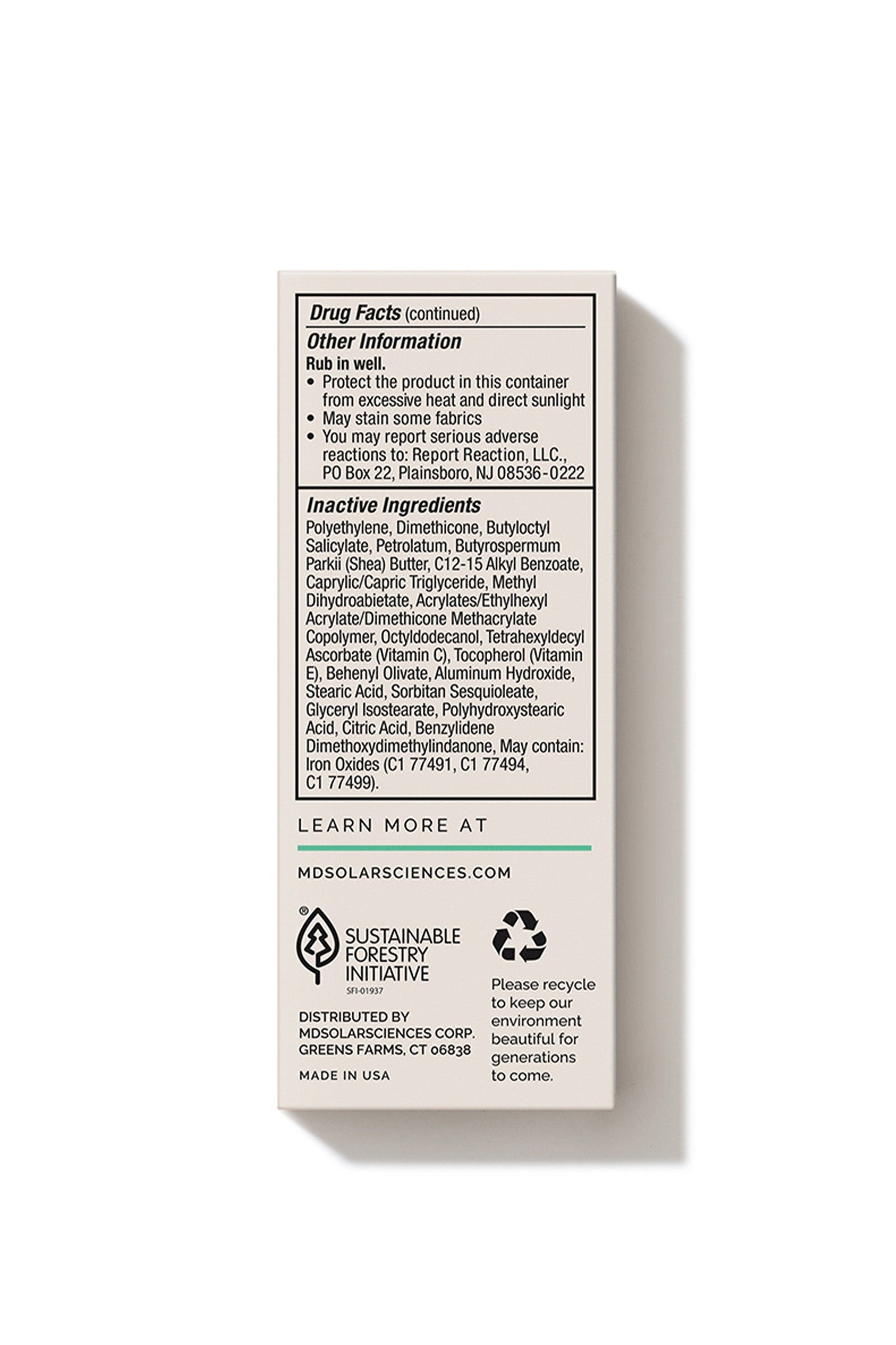 MDSolarSciences Tinted Solar Stick - Face & Lips Sunscreen - SPF 40+ (0.6 oz)
