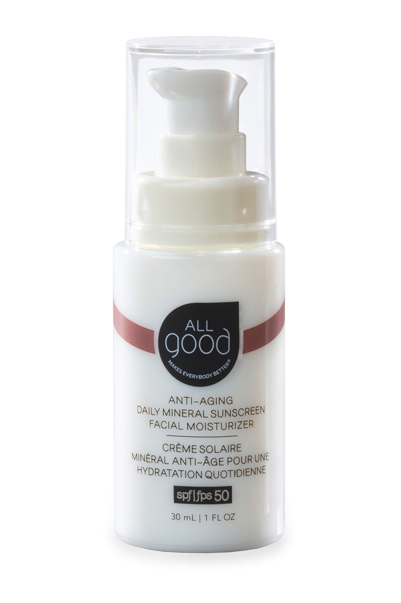 ALL Good Anti-Aging Daily Facial Moisturizer - Mineral Sunscreen - SPF 50+ (1oz)