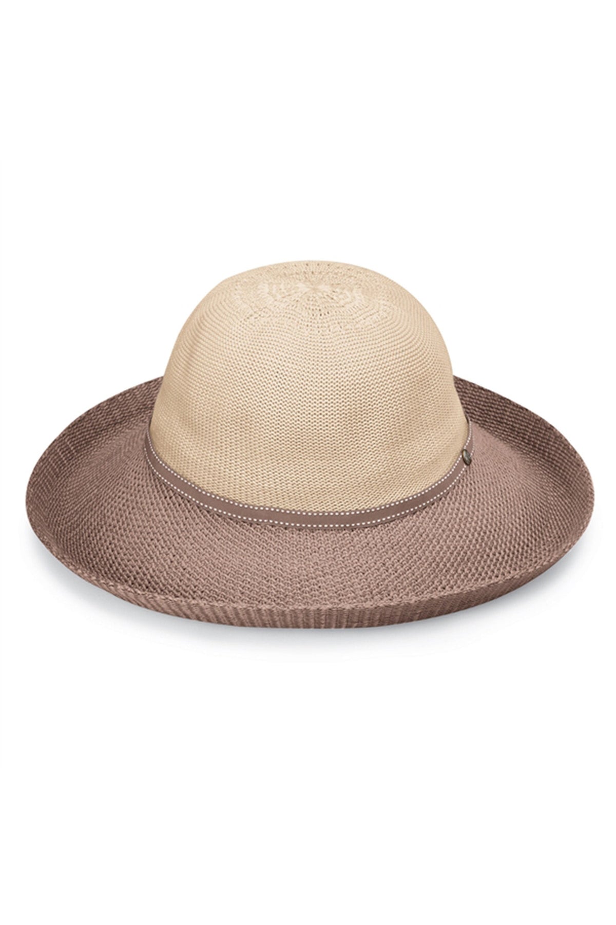 women's two toned sun hat in beige mocha|beige-mocha