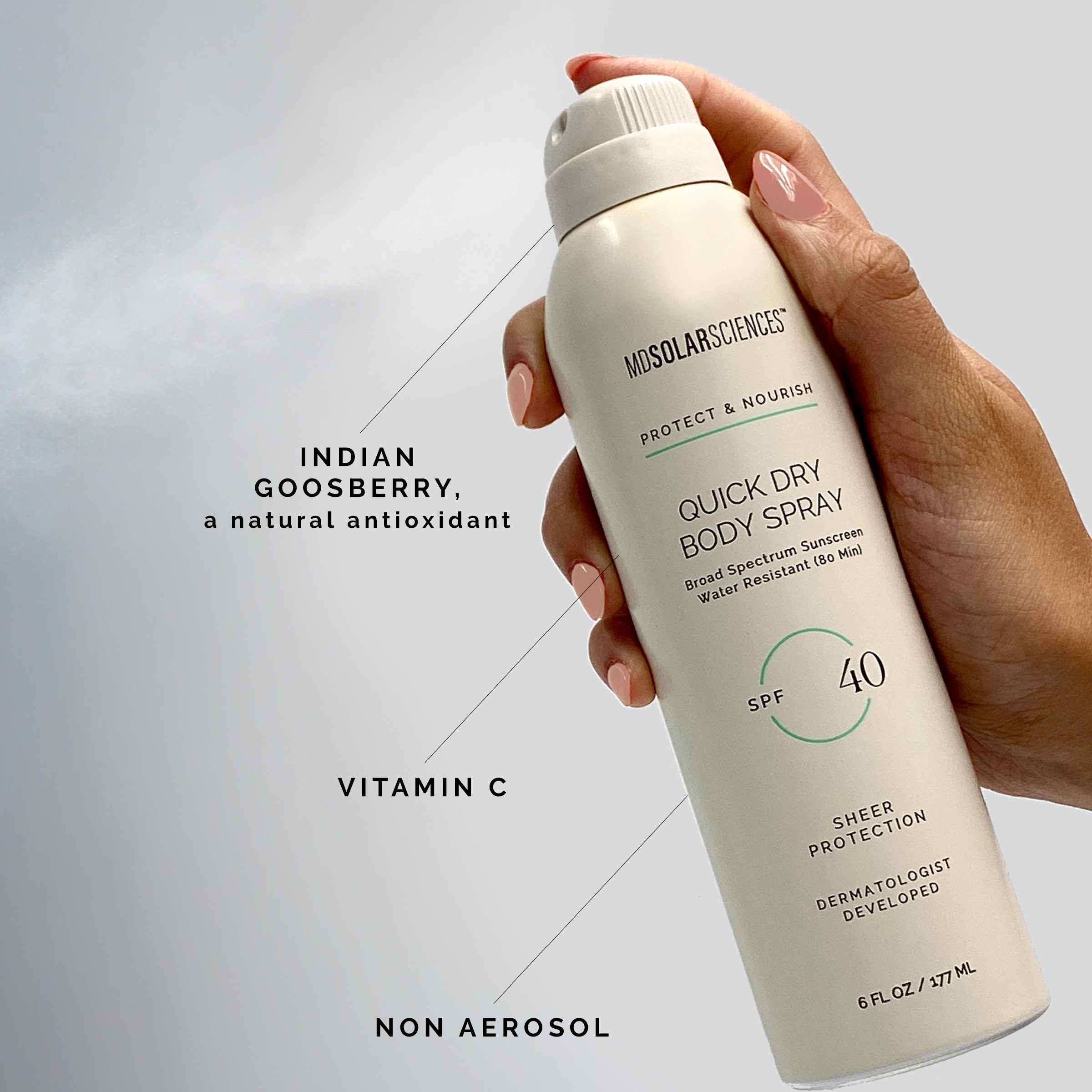 MDSolarSciences Quick Dry Body Spray - Broad Spectrum Sunscreen - SPF 40+ (6oz)