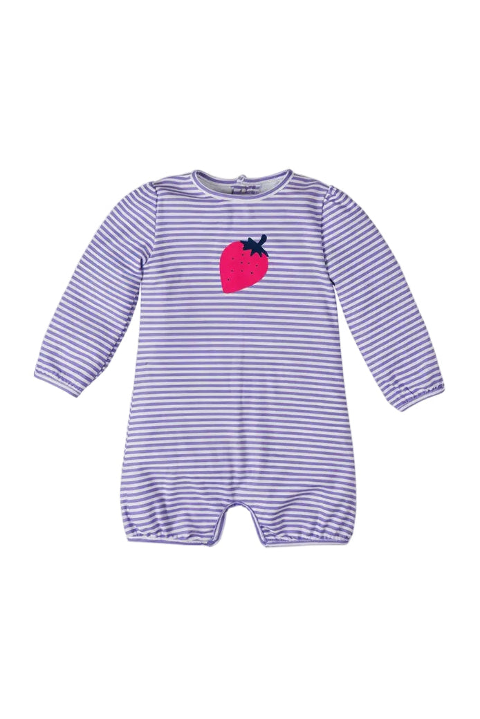 Baby girl's hoodied sunzie in lavendar stripe|lavender-stripe