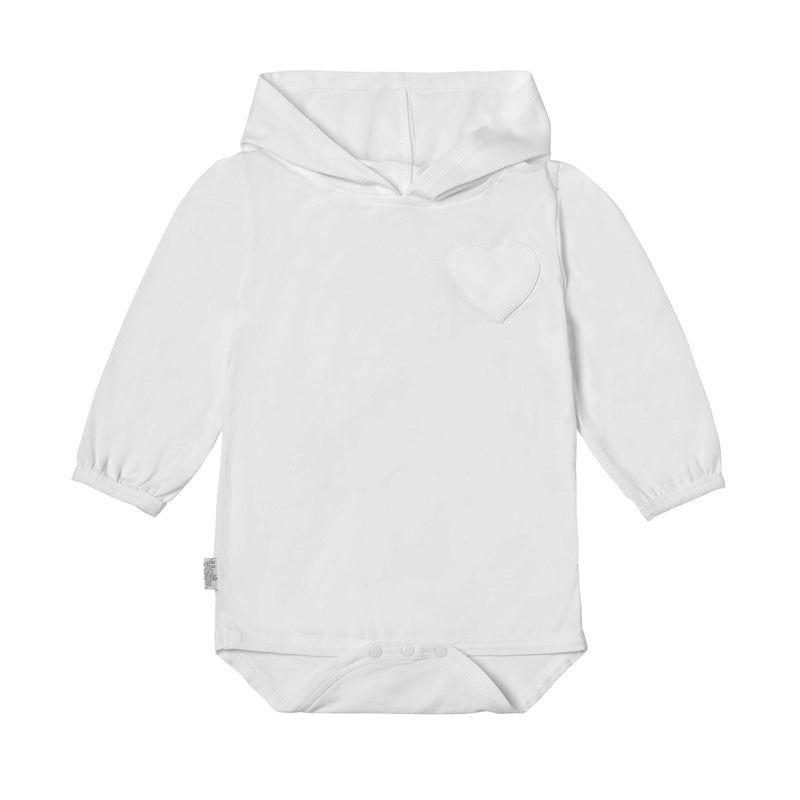 Baby Girl's Hooded Sunzie in White|white