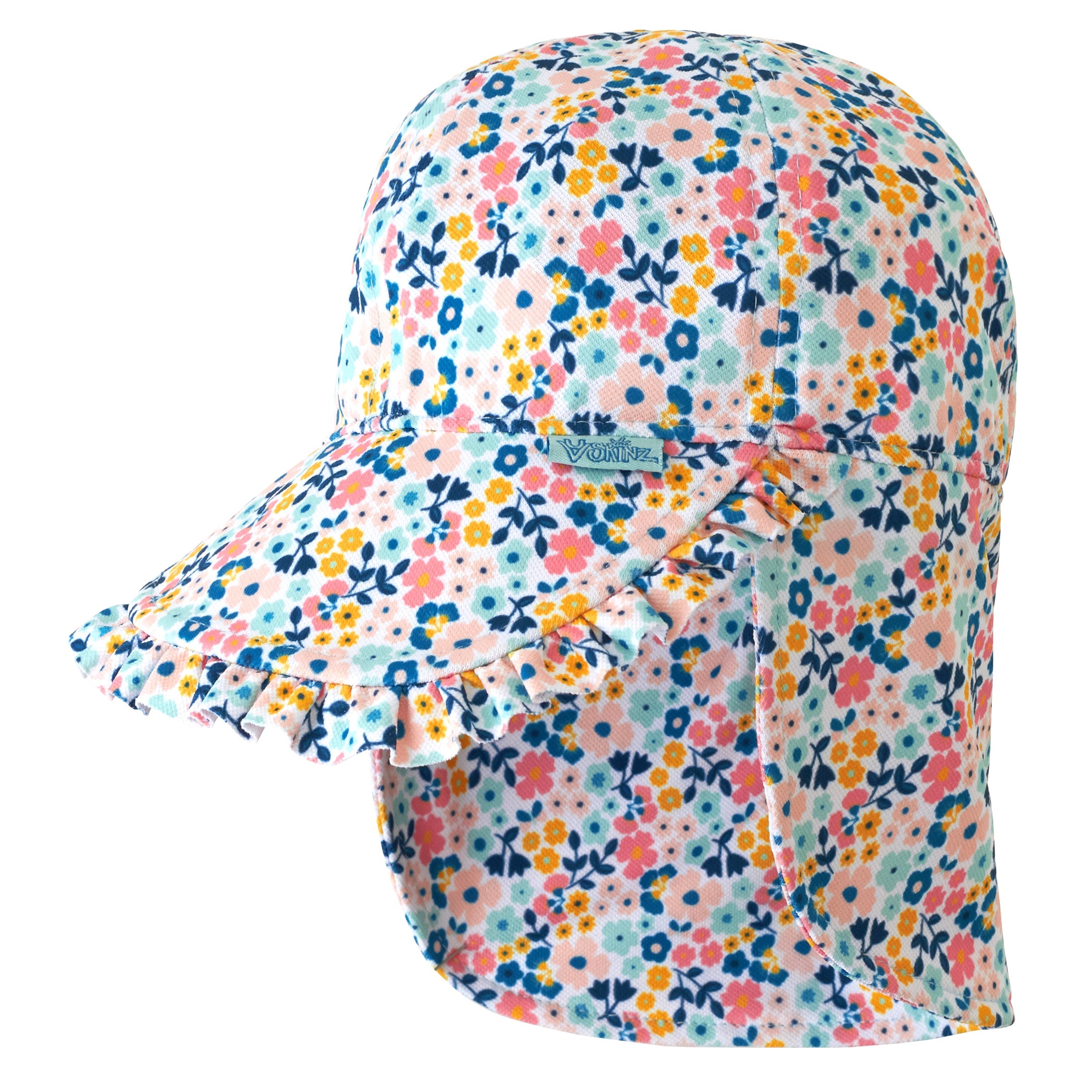 baby girls swim flap hat in beach glass floral|beach-glass-floral