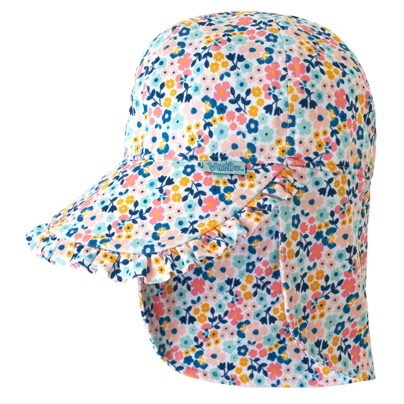  baby girls swim flap hat in beach glass floral|beach-glass-floral