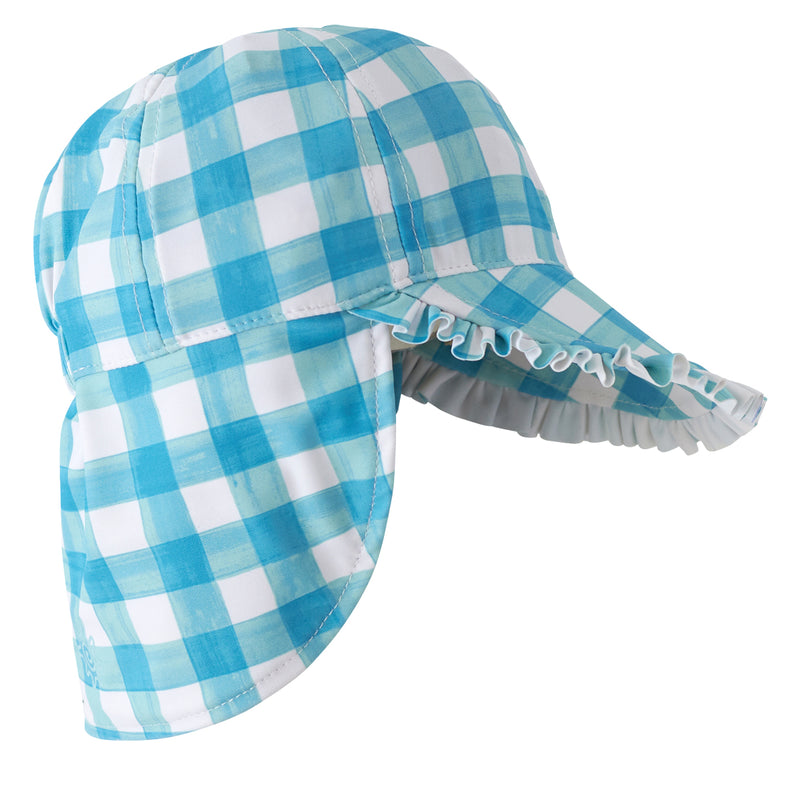 baby girls swim flap hat in good day gingham|good-day-gingham