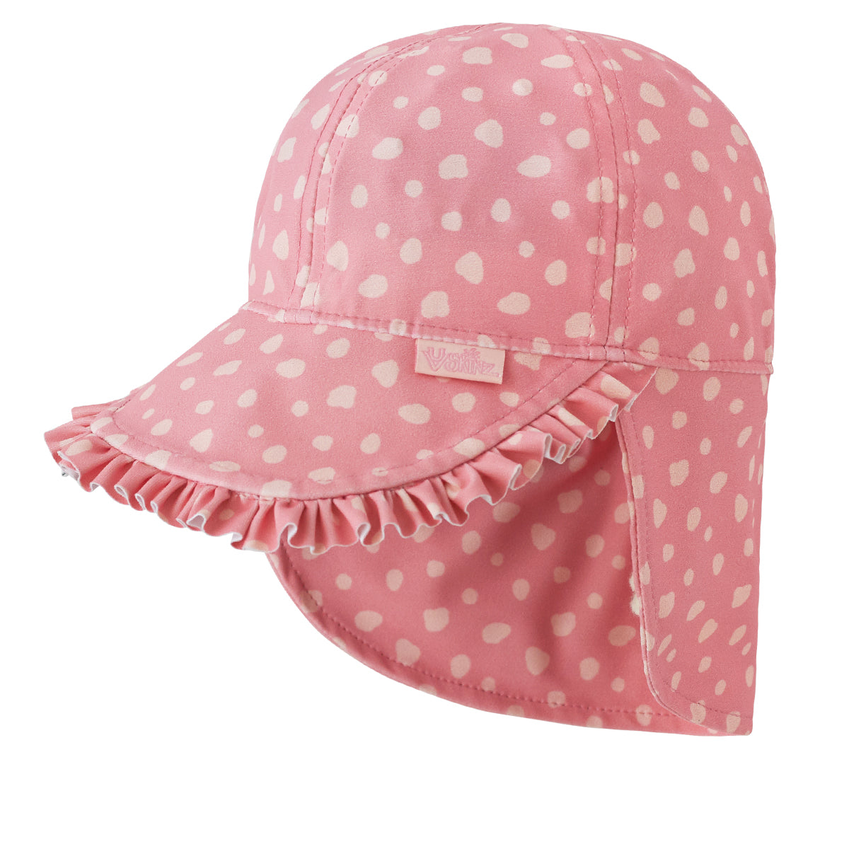 baby girls swim flap hat in pink spots|pink-spots