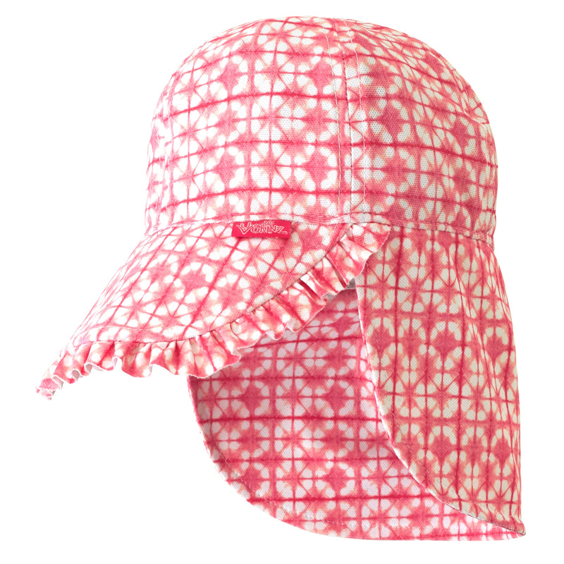 baby girls swim flap hat in tie dyed pinks|tie-dyed-pinks