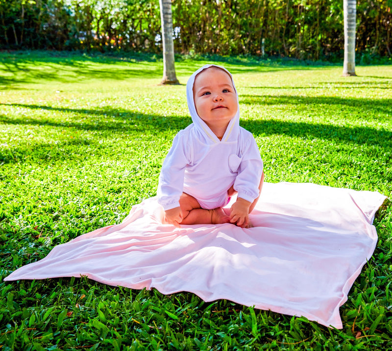 Baby on the My First Sun Blanket™ in Rose Quartz|rose-quartz