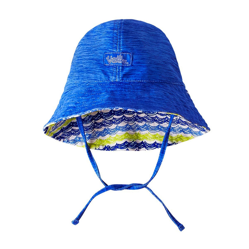 Baby Boy's Reversible Sun Hat in Ombre Wave - Reverse View|ombre-wave