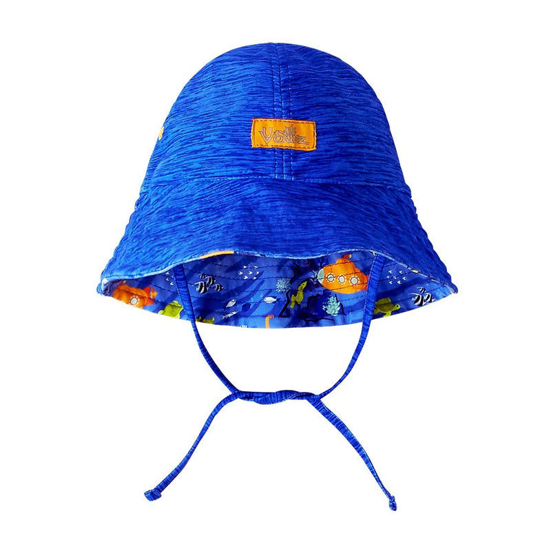 Baby Boy's Reversible Sun Hat in Under the Sea - Reverse View|under-the-sea