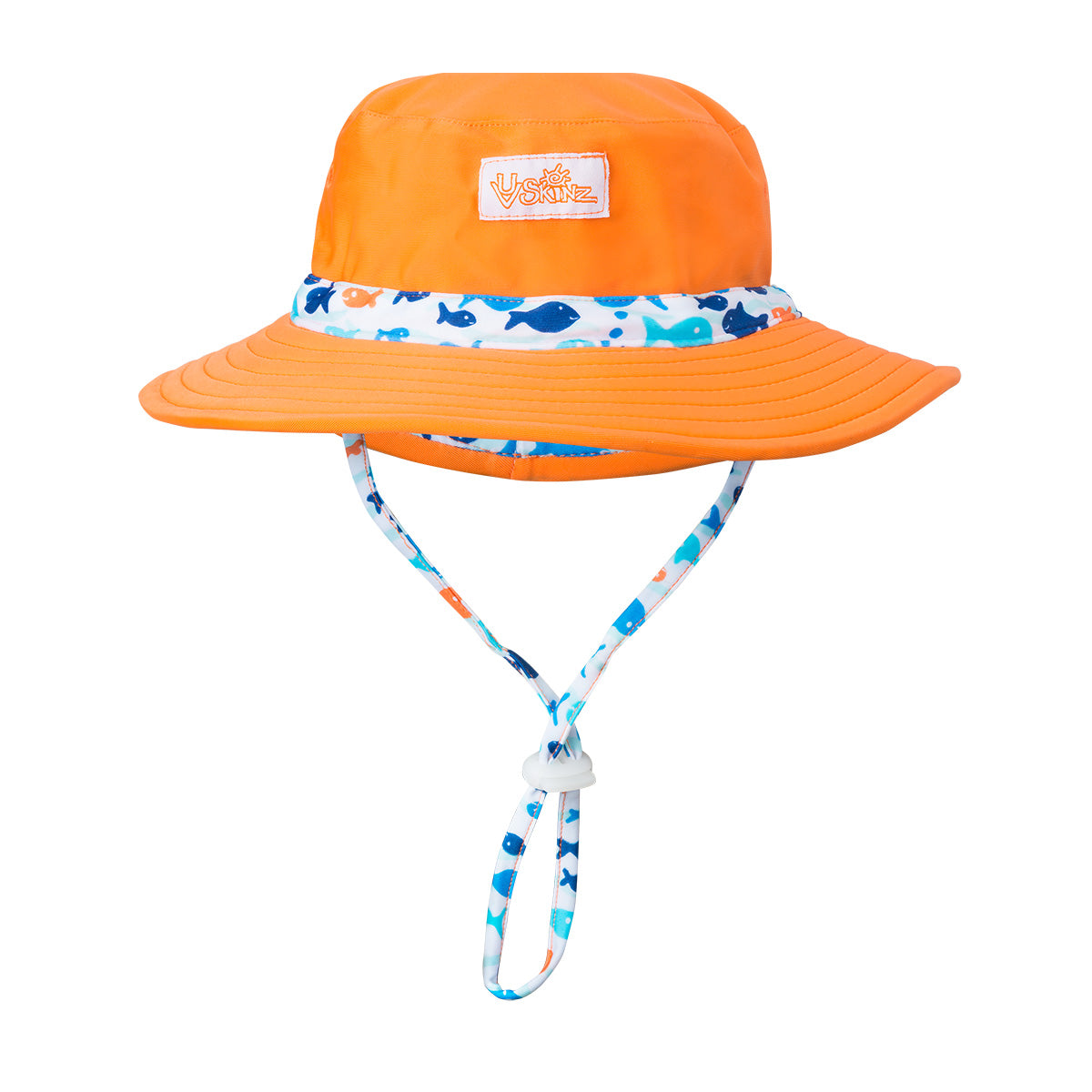 Baby Boy's Swim Hat in Orange Happy Fish|orange-happy-fish