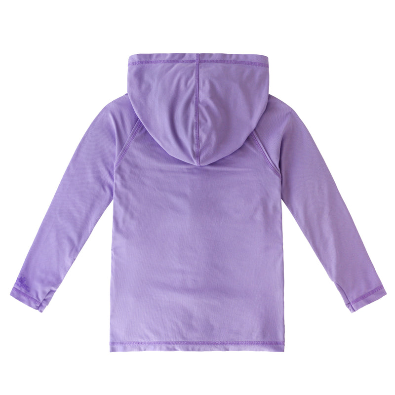Back of the Girl's Zip-Up Hoodie in Lilac|lilac