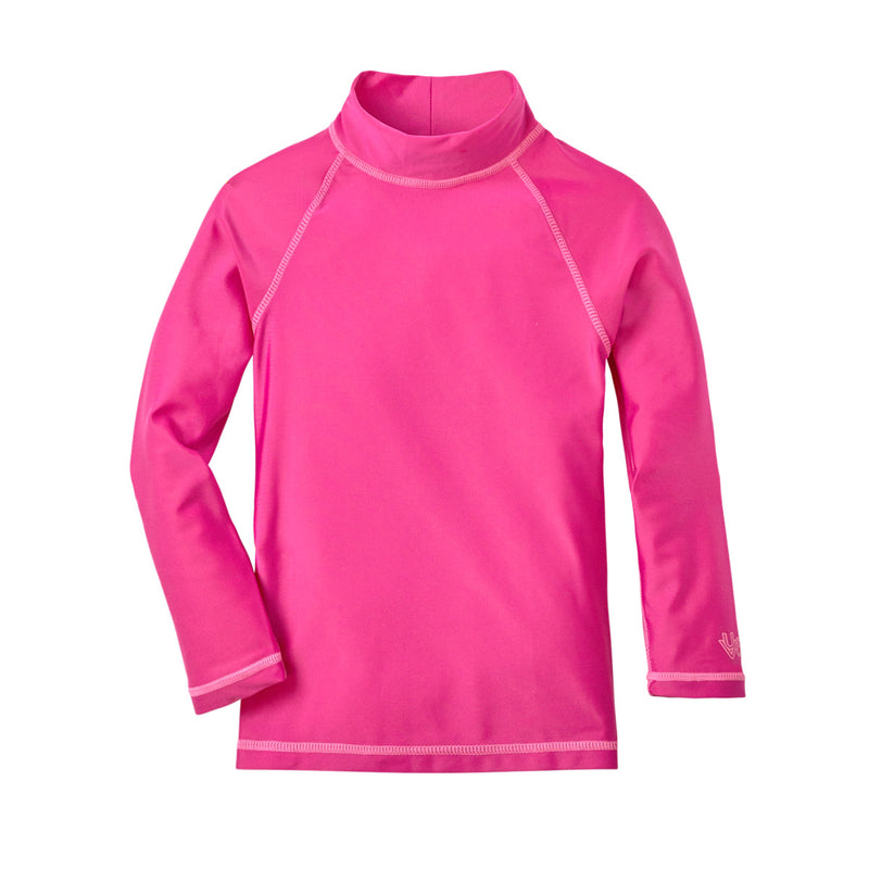 Kid's long sleeve swim shirt in hot pink|hot-pink