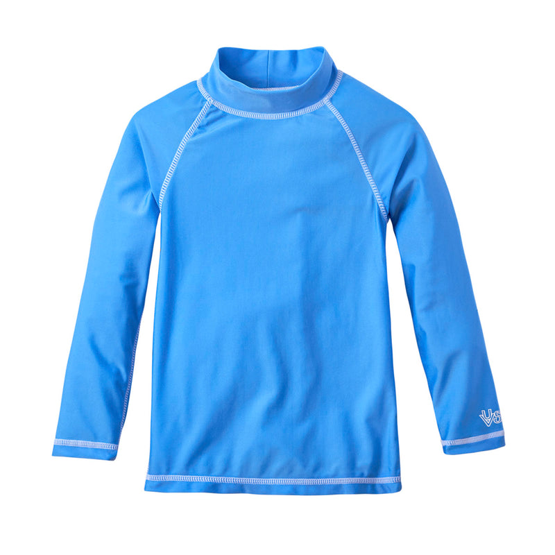 Kid's long sleeve swim shirt in ocean blue|ocean-blue