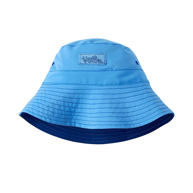 reversed view of the boy's bucket hat in navy blue ocean|navy-blue-ocean-blue